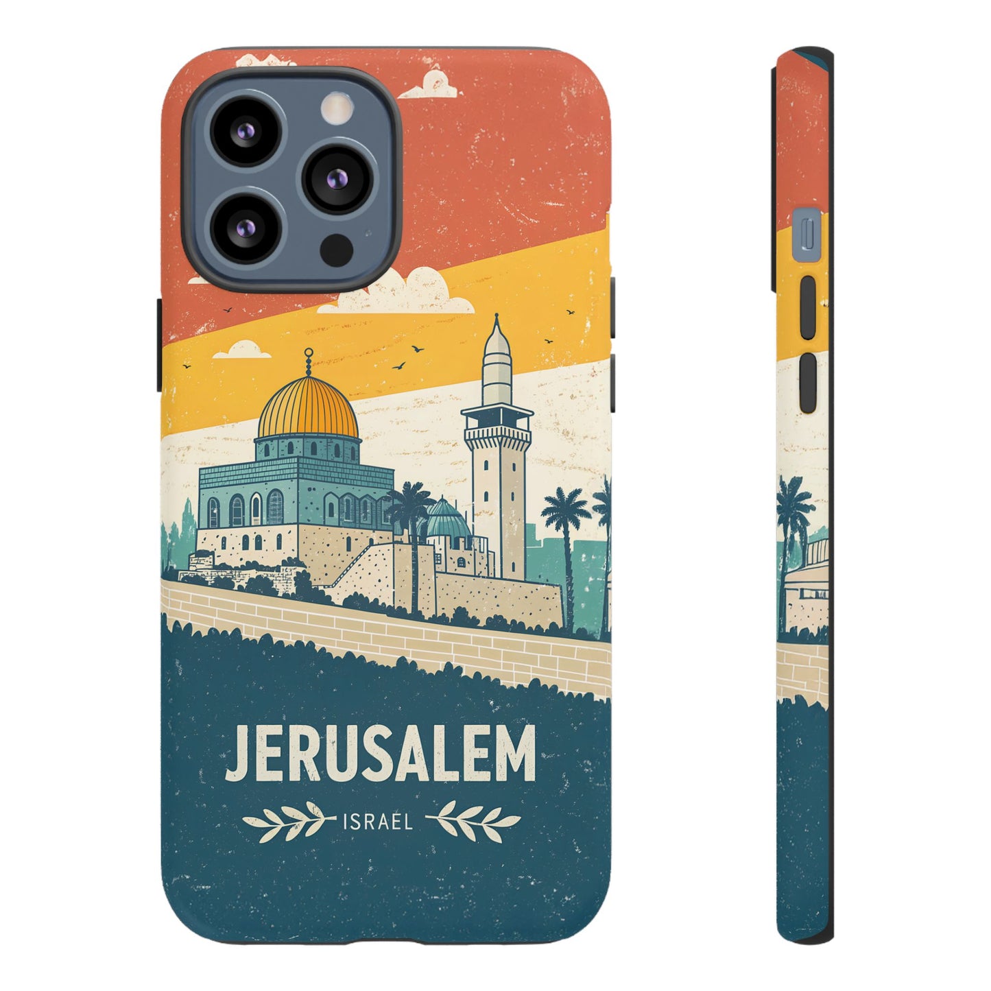 Jerusalem Retro Skyline – Israel Mobildeksel