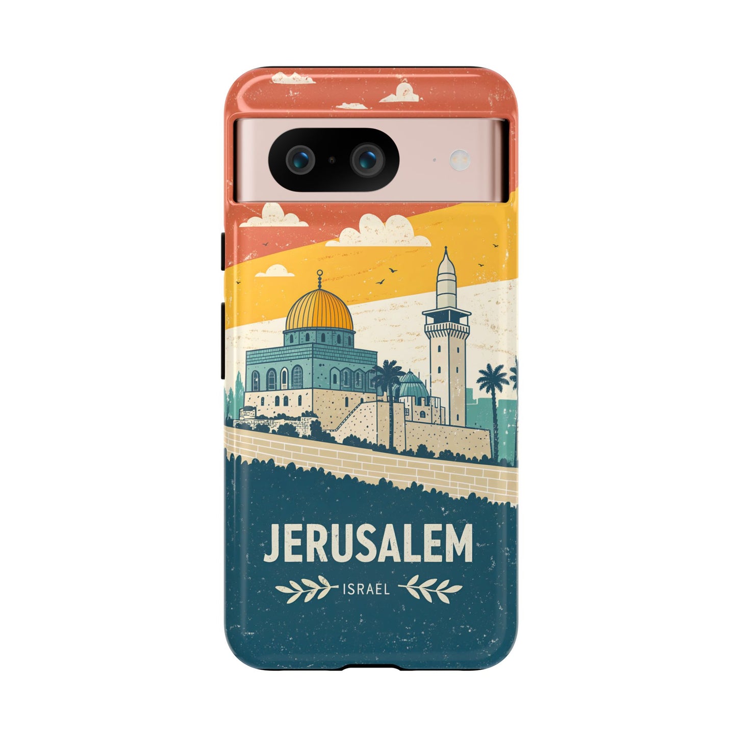 Jerusalem Retro Skyline – Israel Mobildeksel