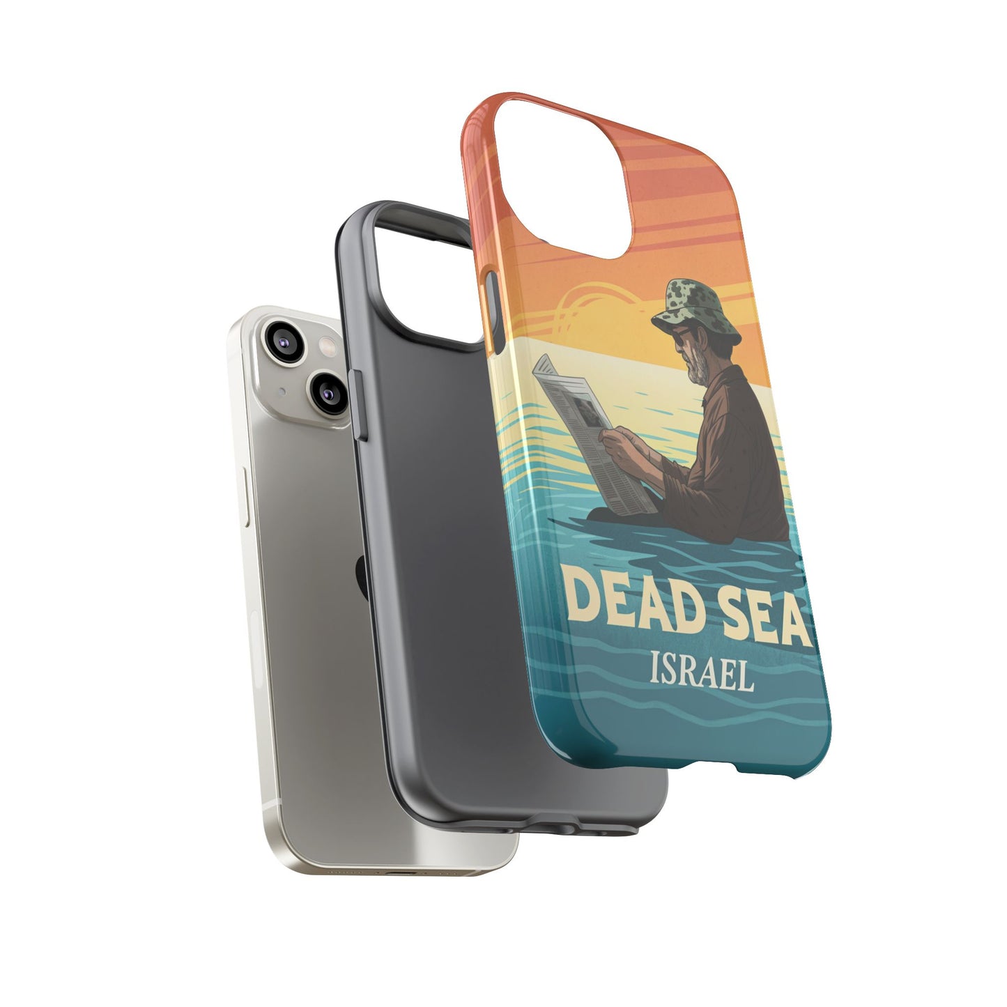 Dødehavet – Solnedgang og Flytende Mann Mobildeksel