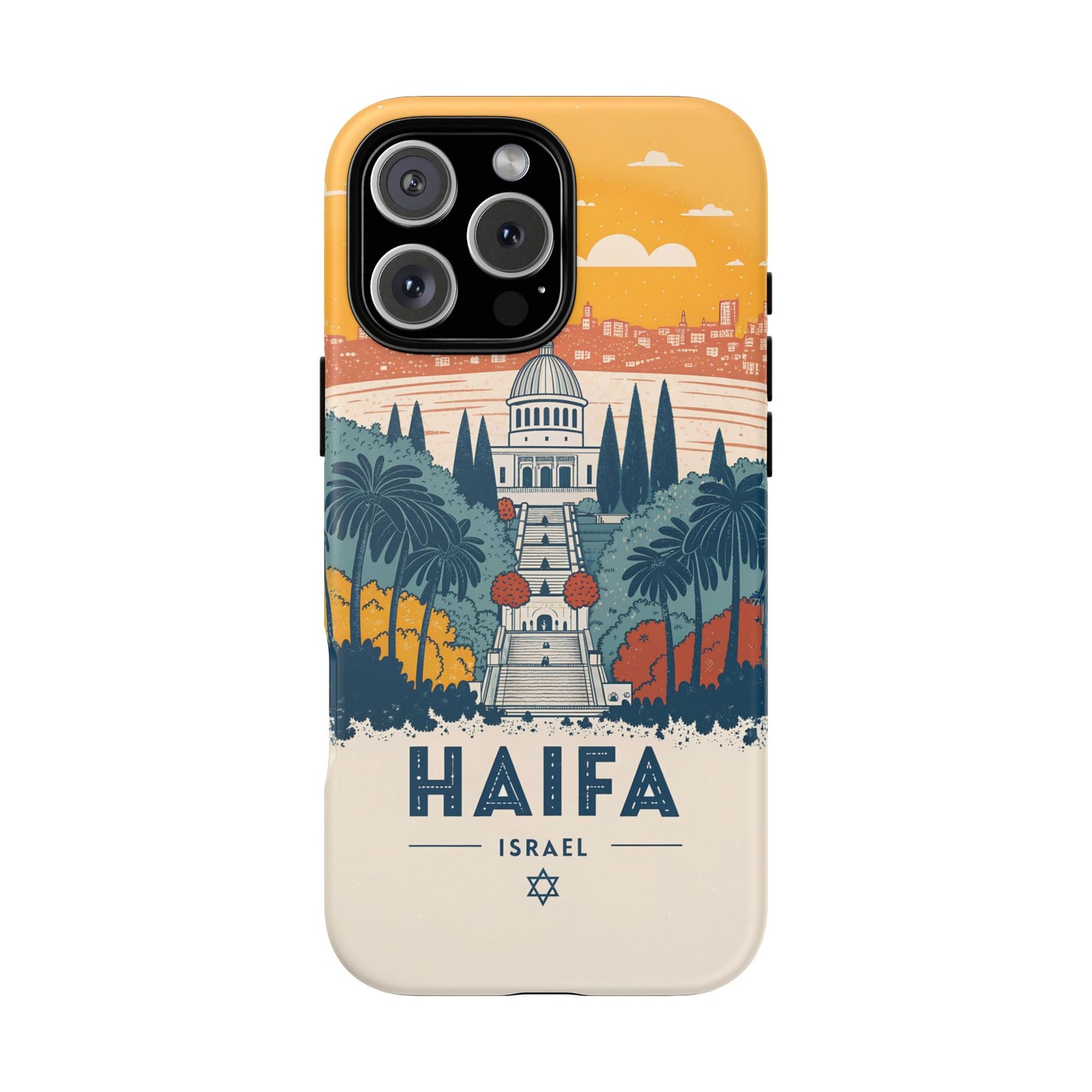 Haifa – Retro Hage og Skyline Mobildeksel