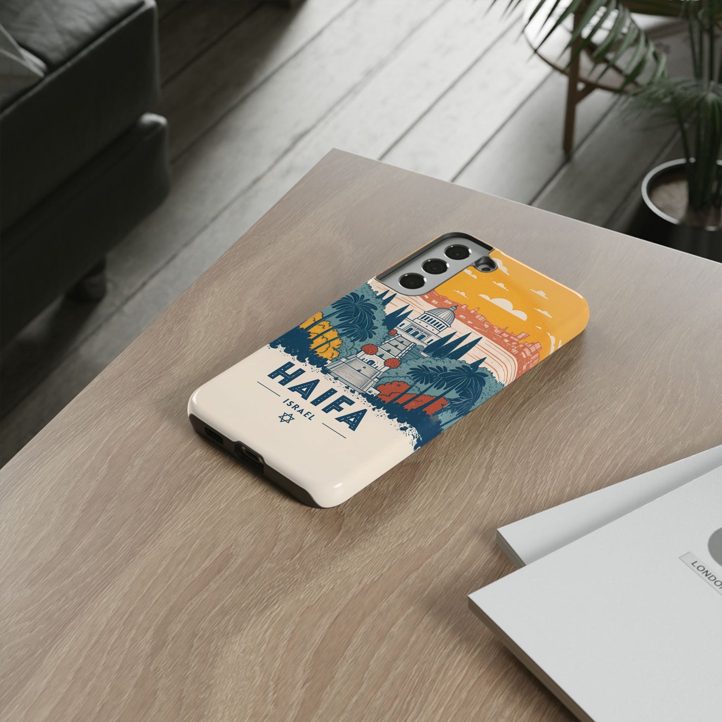 Haifa – Retro Hage og Skyline Mobildeksel