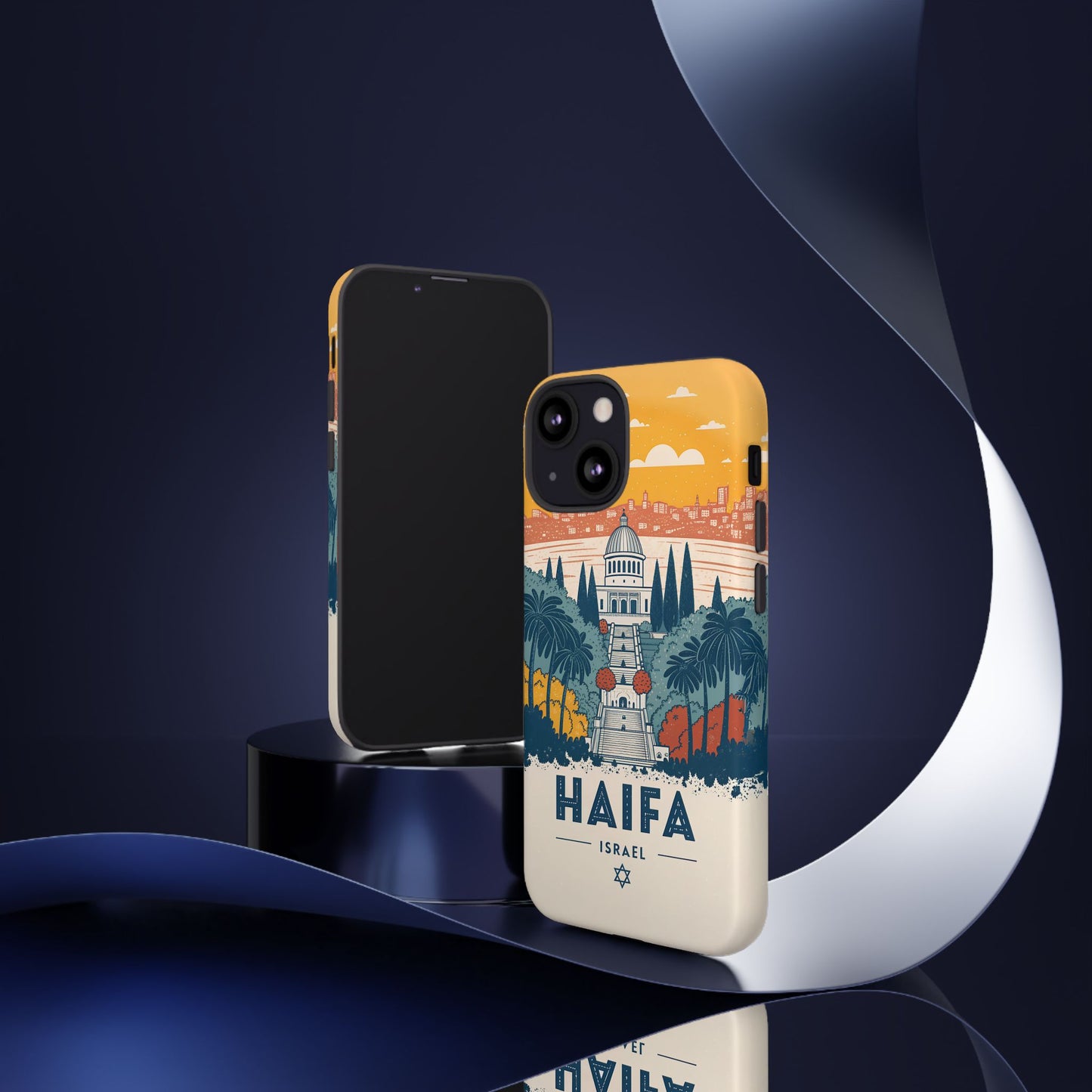 Haifa – Retro Hage og Skyline Mobildeksel