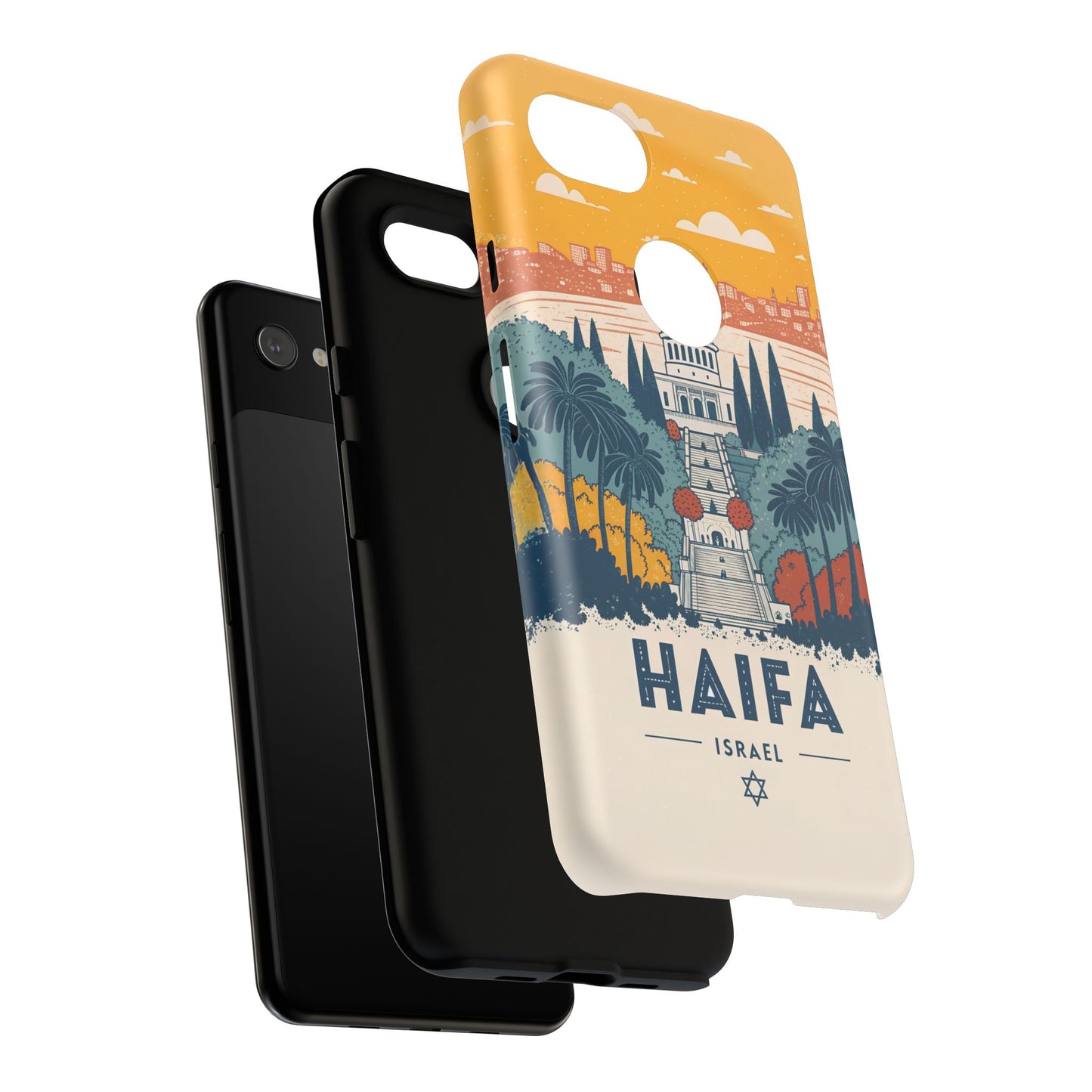 Haifa – Retro Hage og Skyline Mobildeksel