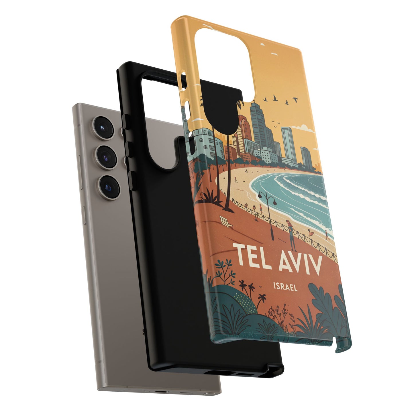 Tel Aviv Retro Strandlinje – Mobildeksel