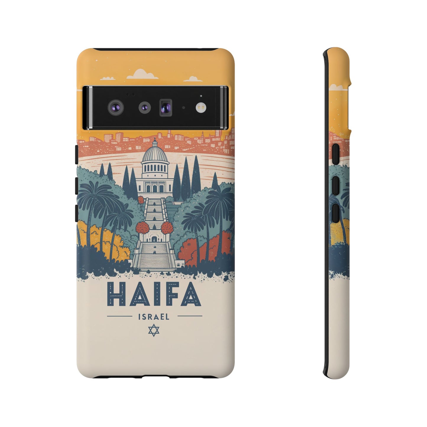 Haifa – Retro Hage og Skyline Mobildeksel