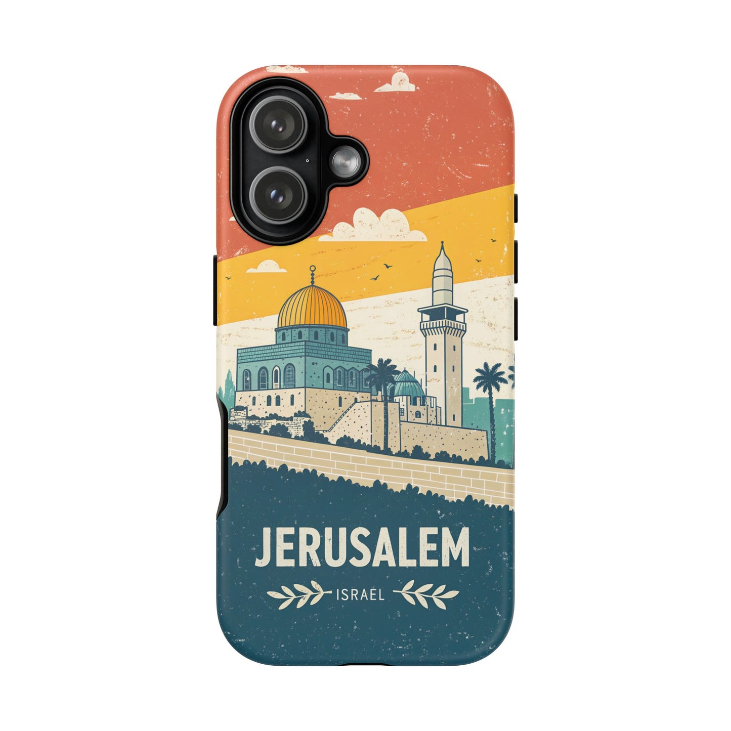 Jerusalem Retro Skyline – Israel Mobildeksel