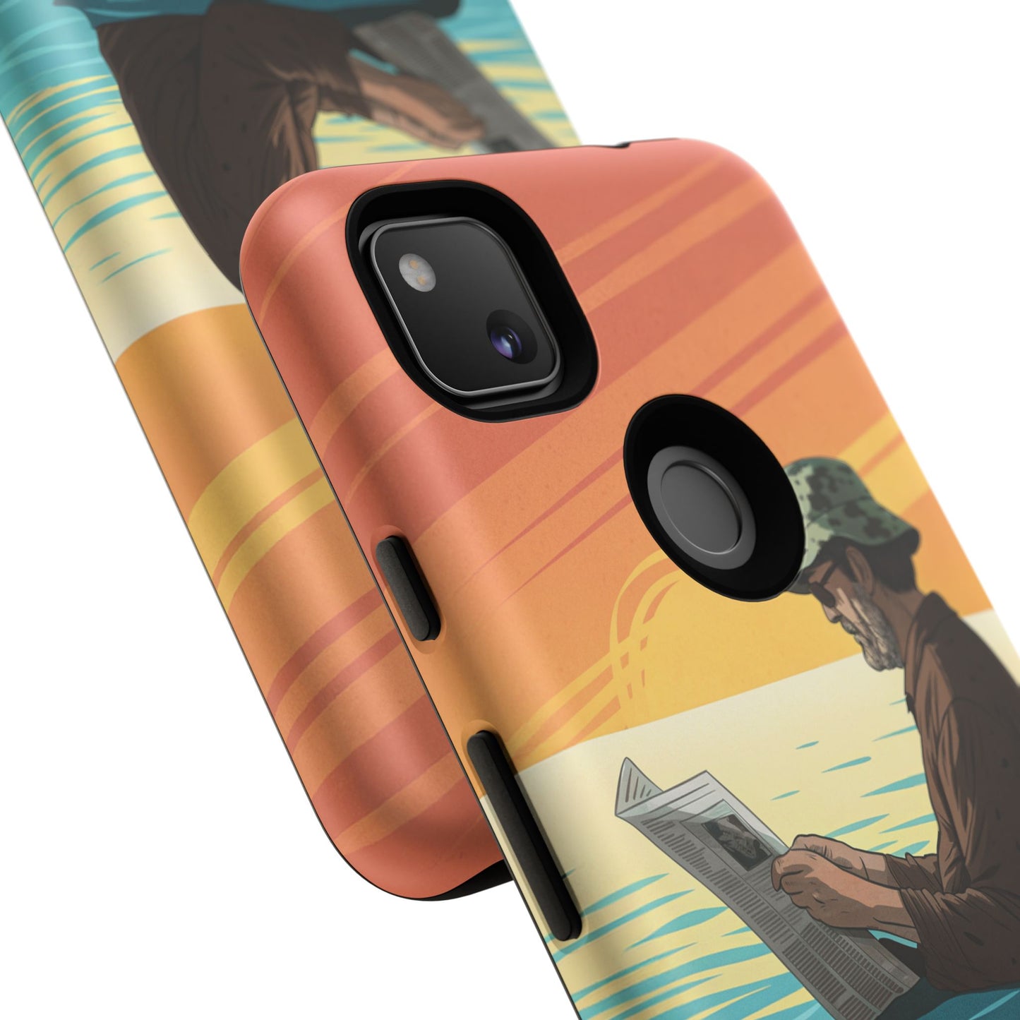 Dødehavet – Solnedgang og Flytende Mann Mobildeksel