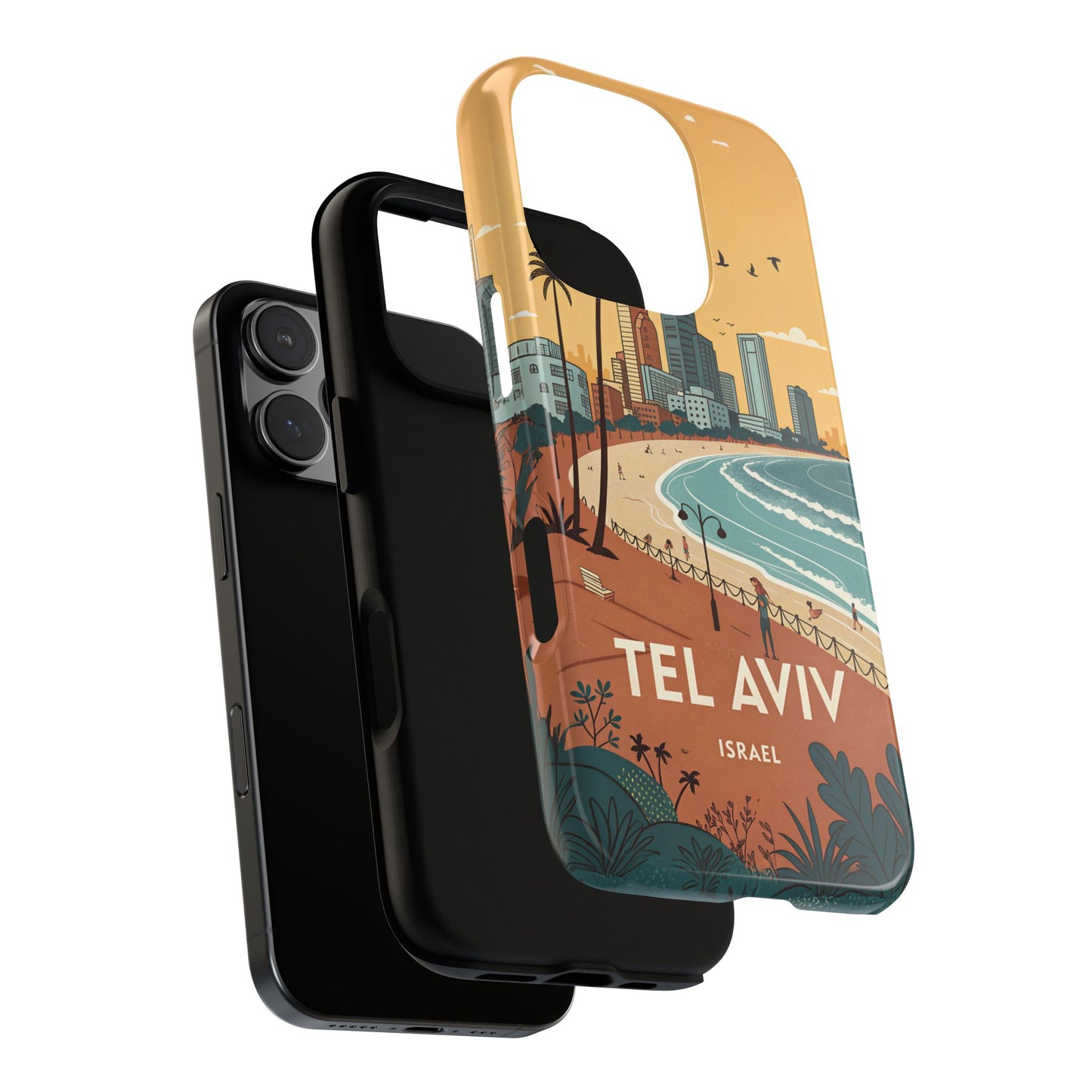 Tel Aviv Retro Strandlinje – Mobildeksel
