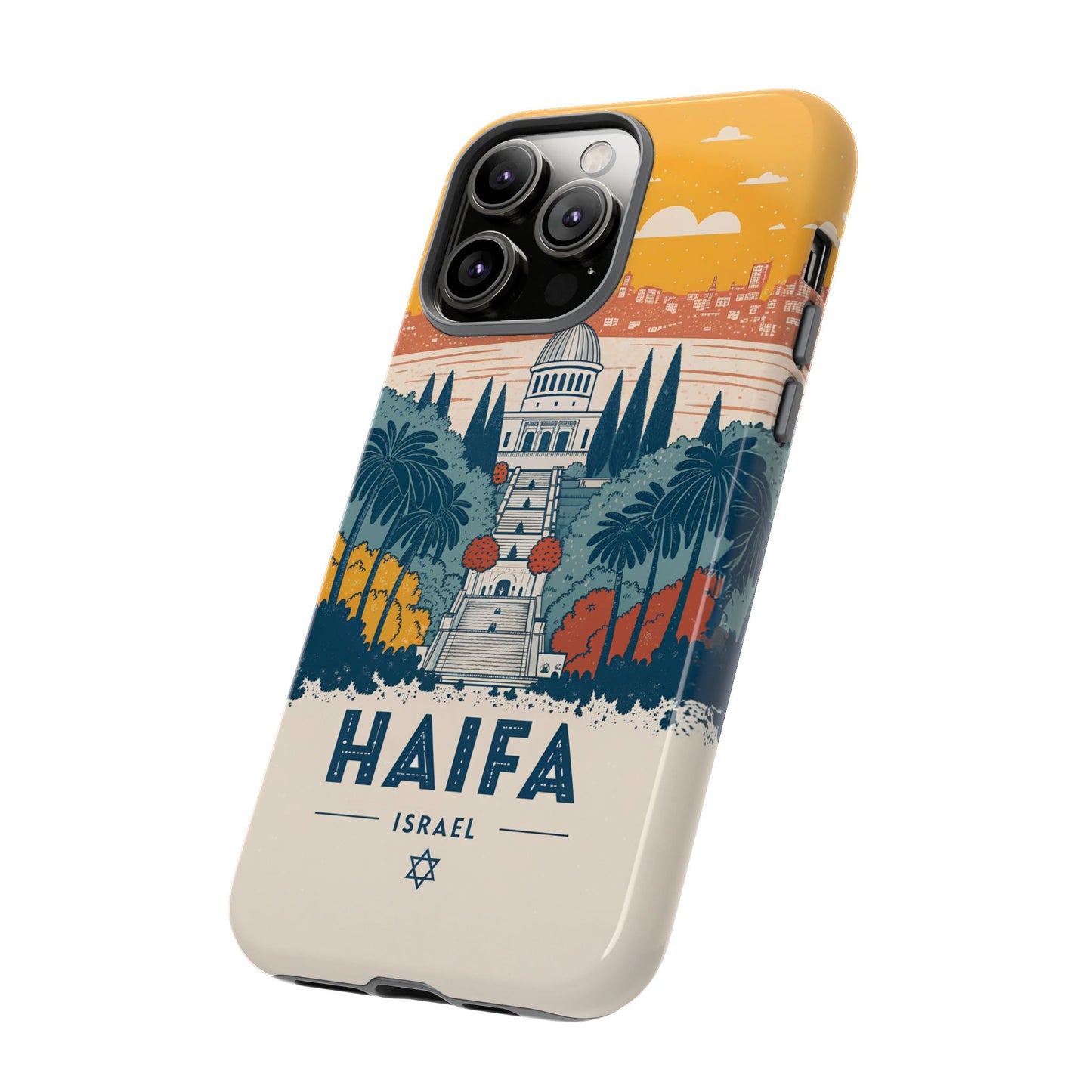Haifa – Retro Hage og Skyline Mobildeksel