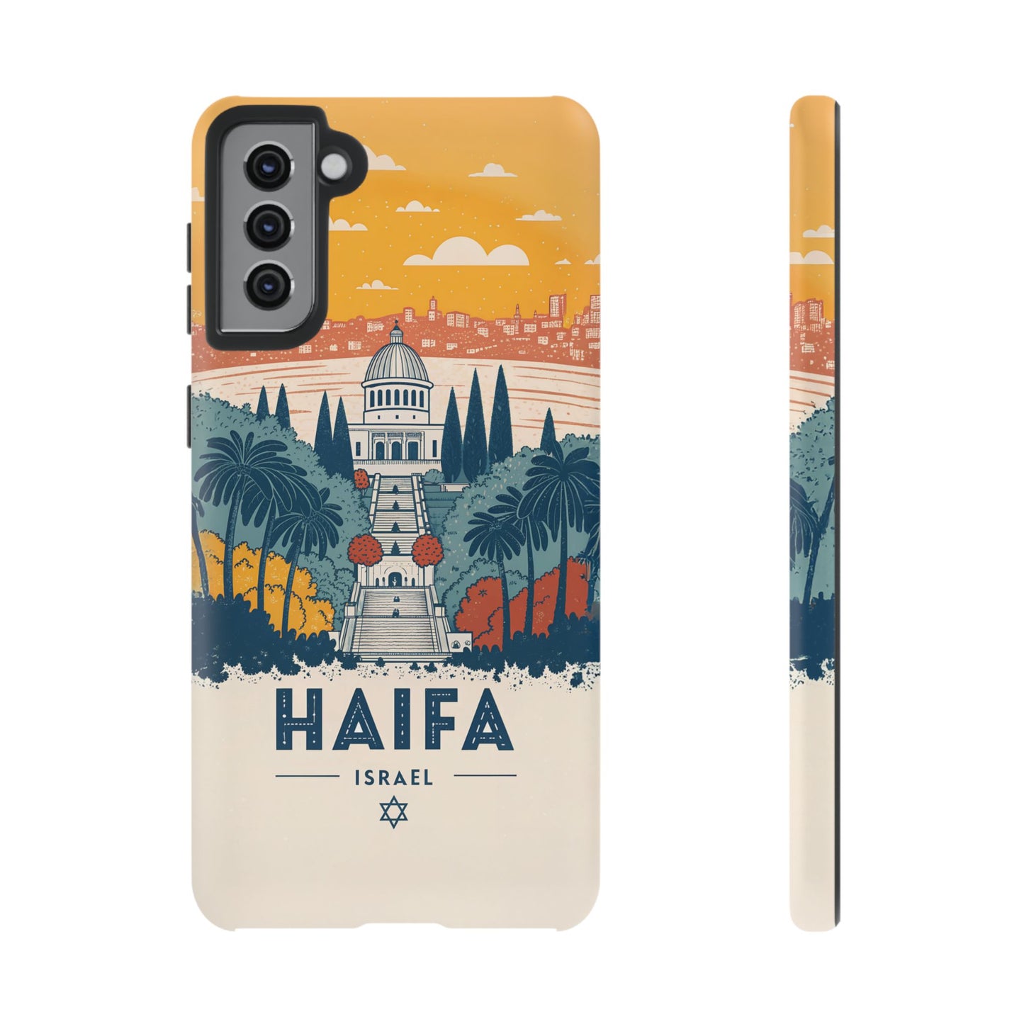 Haifa – Retro Hage og Skyline Mobildeksel