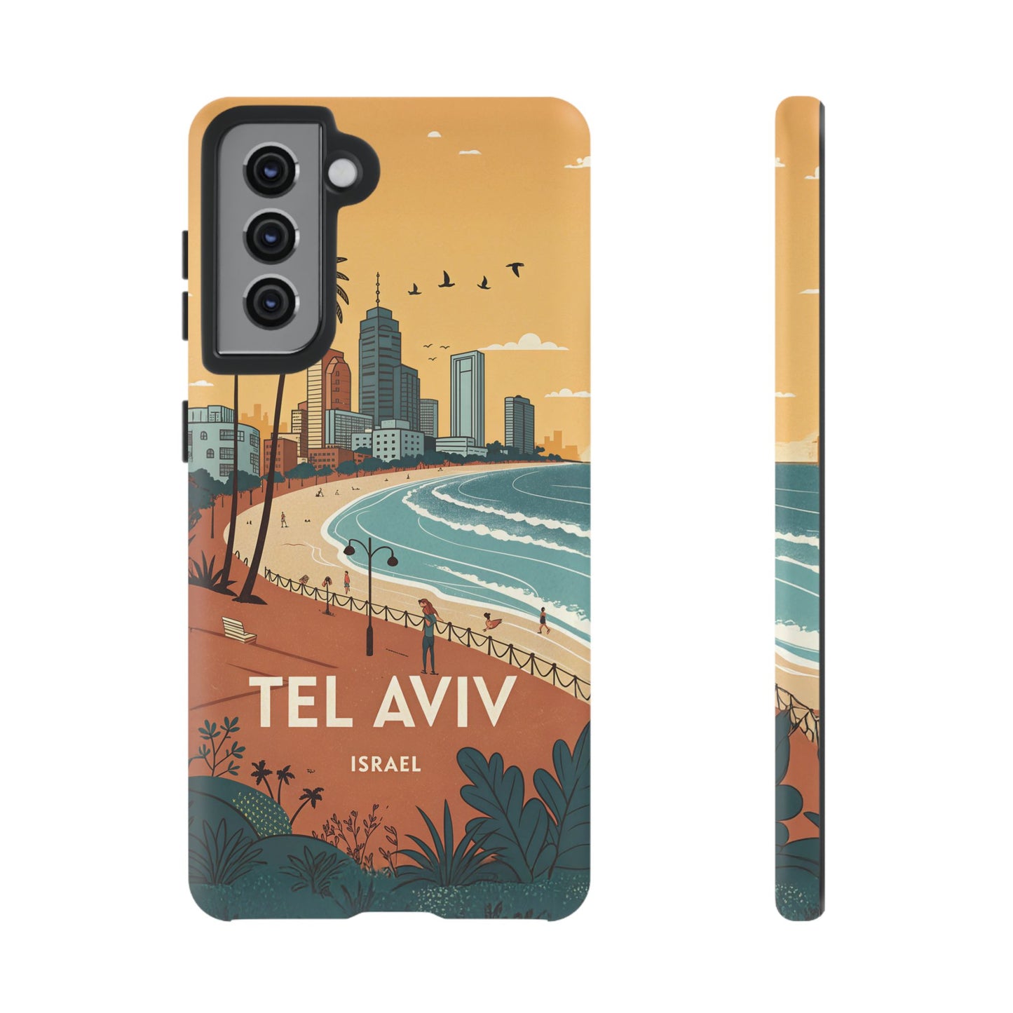 Tel Aviv Retro Strandlinje – Mobildeksel