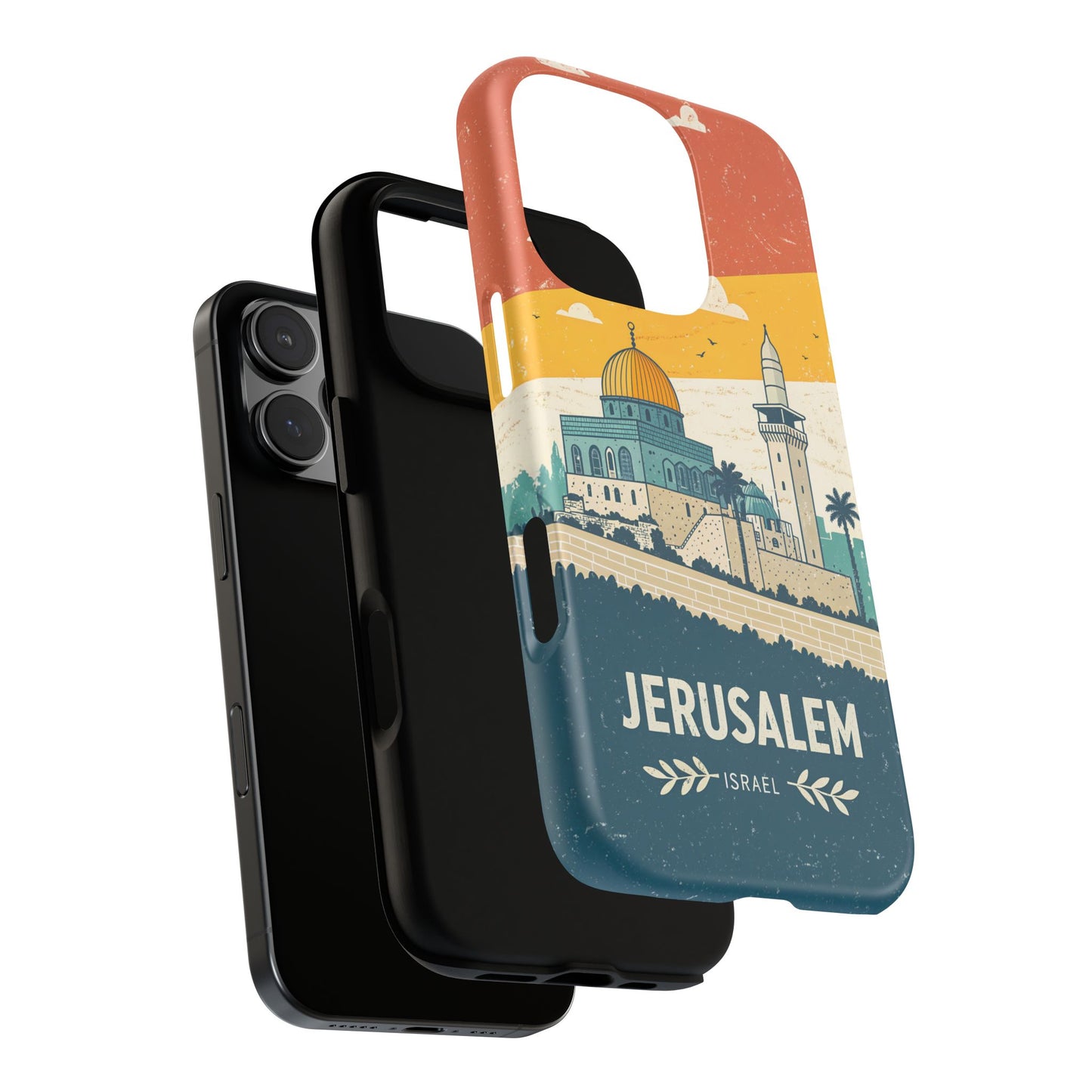 Jerusalem Retro Skyline – Israel Mobildeksel