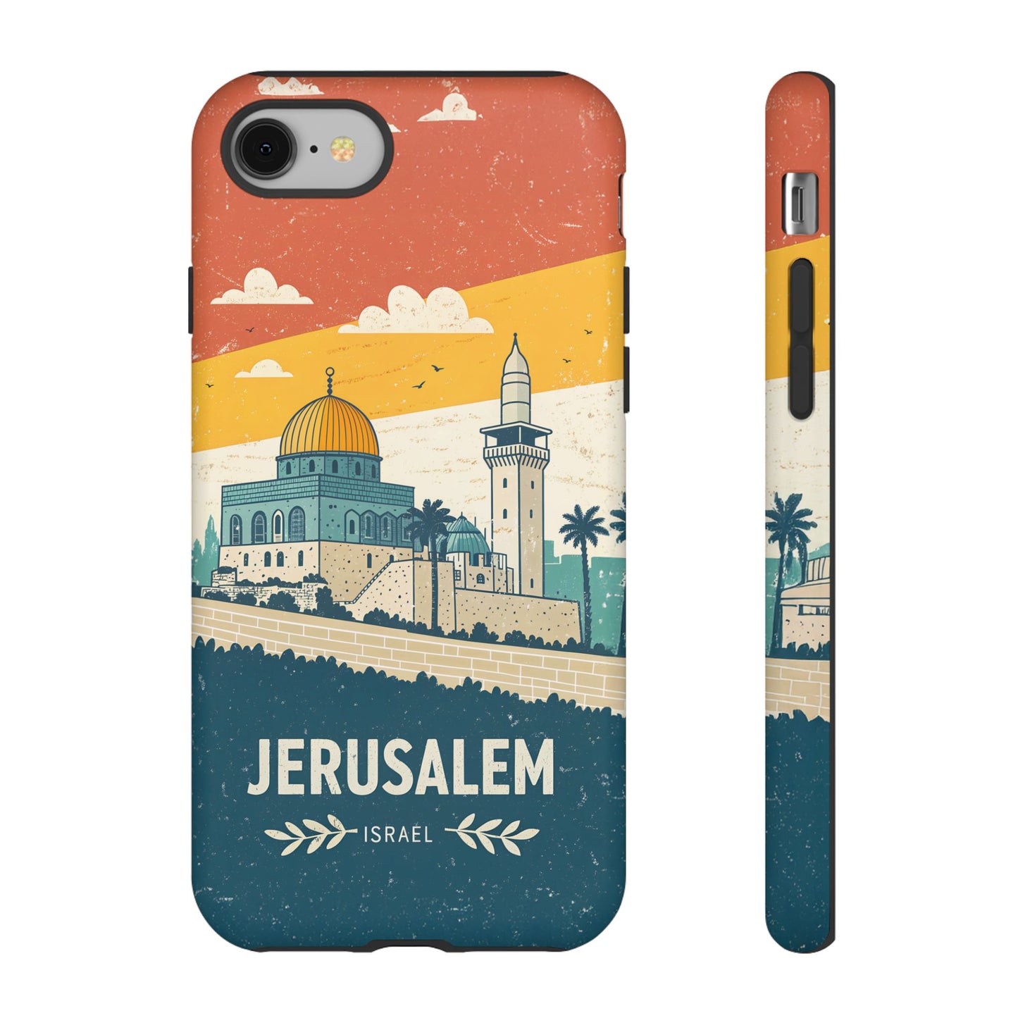 Jerusalem Retro Skyline – Israel Mobildeksel