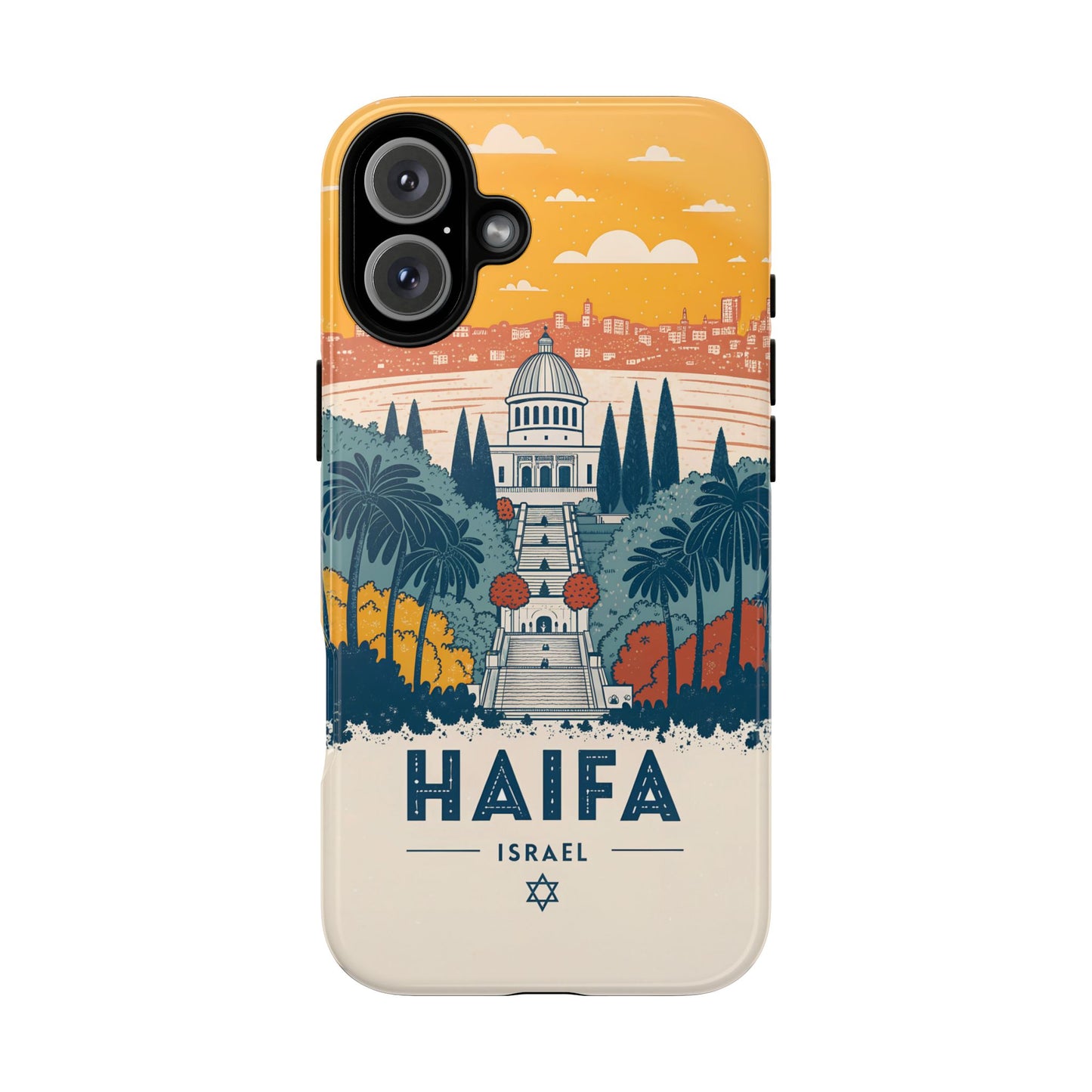 Haifa – Retro Hage og Skyline Mobildeksel