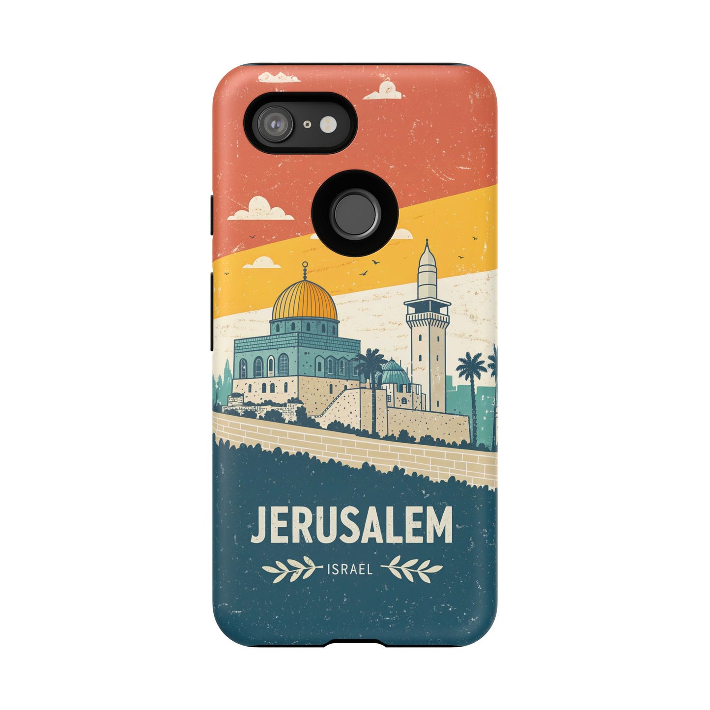 Jerusalem Retro Skyline – Israel Mobildeksel