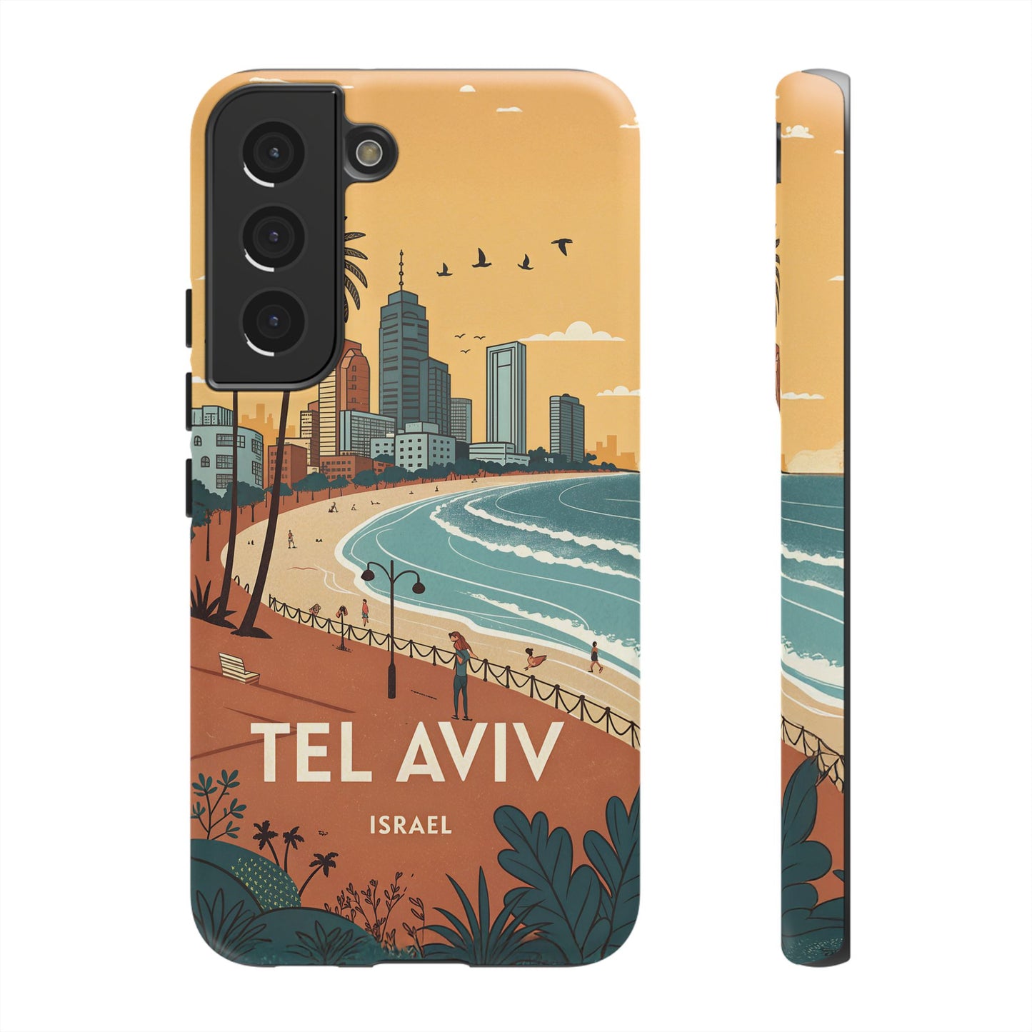 Tel Aviv Retro Strandlinje – Mobildeksel