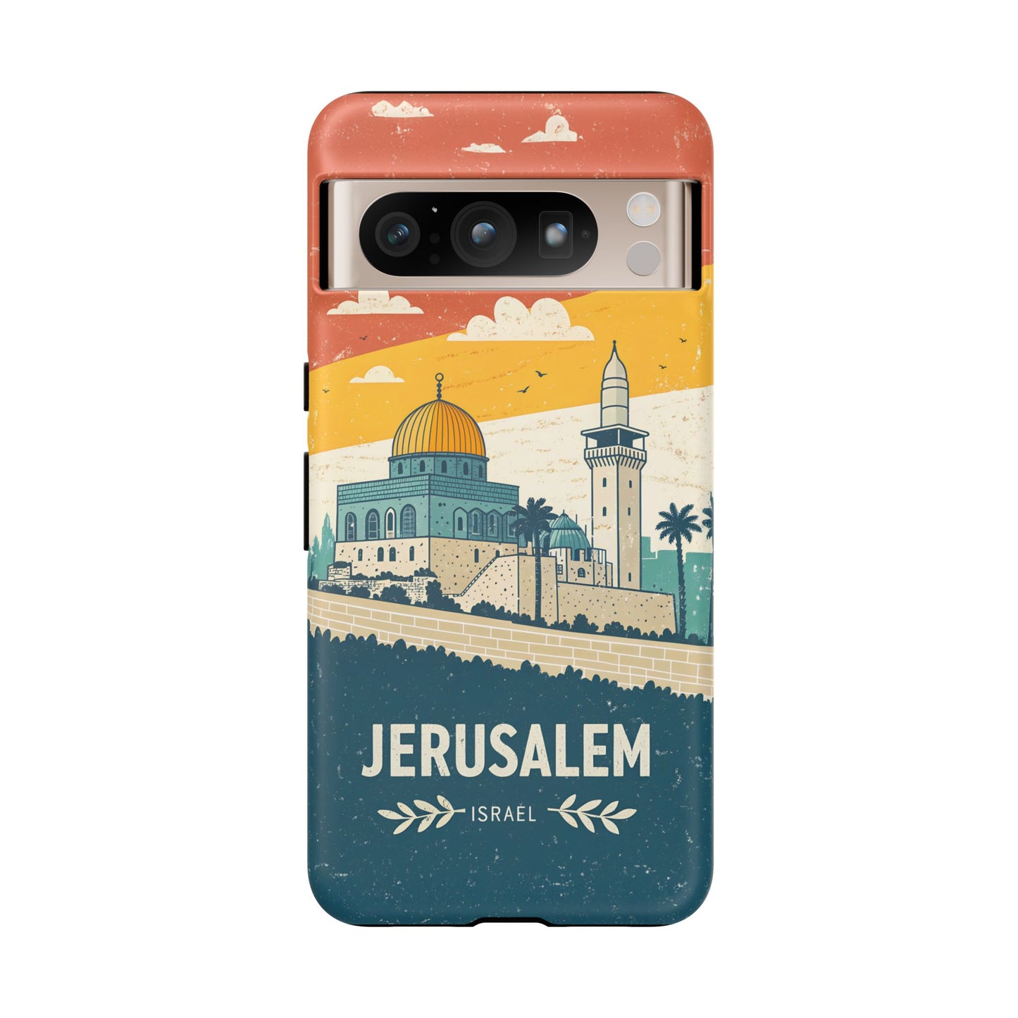 Jerusalem Retro Skyline – Israel Mobildeksel