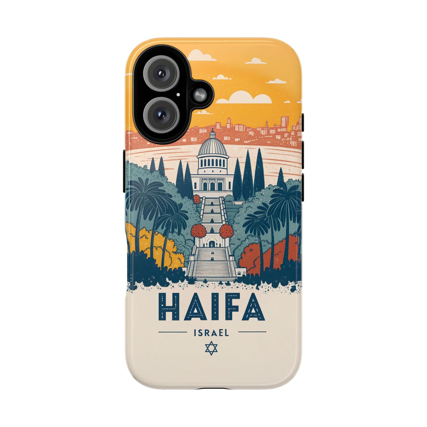 Haifa – Retro Hage og Skyline Mobildeksel