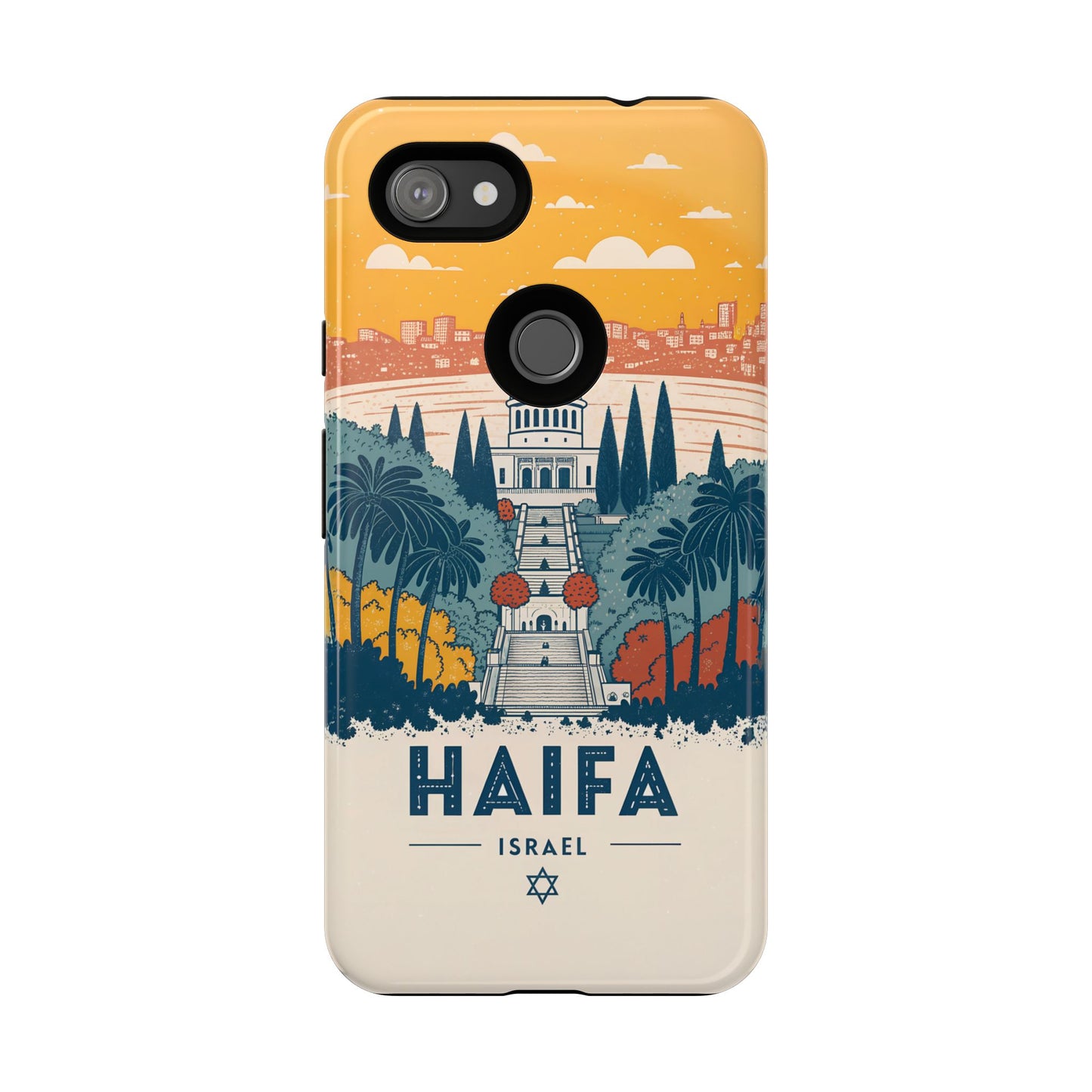 Haifa – Retro Hage og Skyline Mobildeksel
