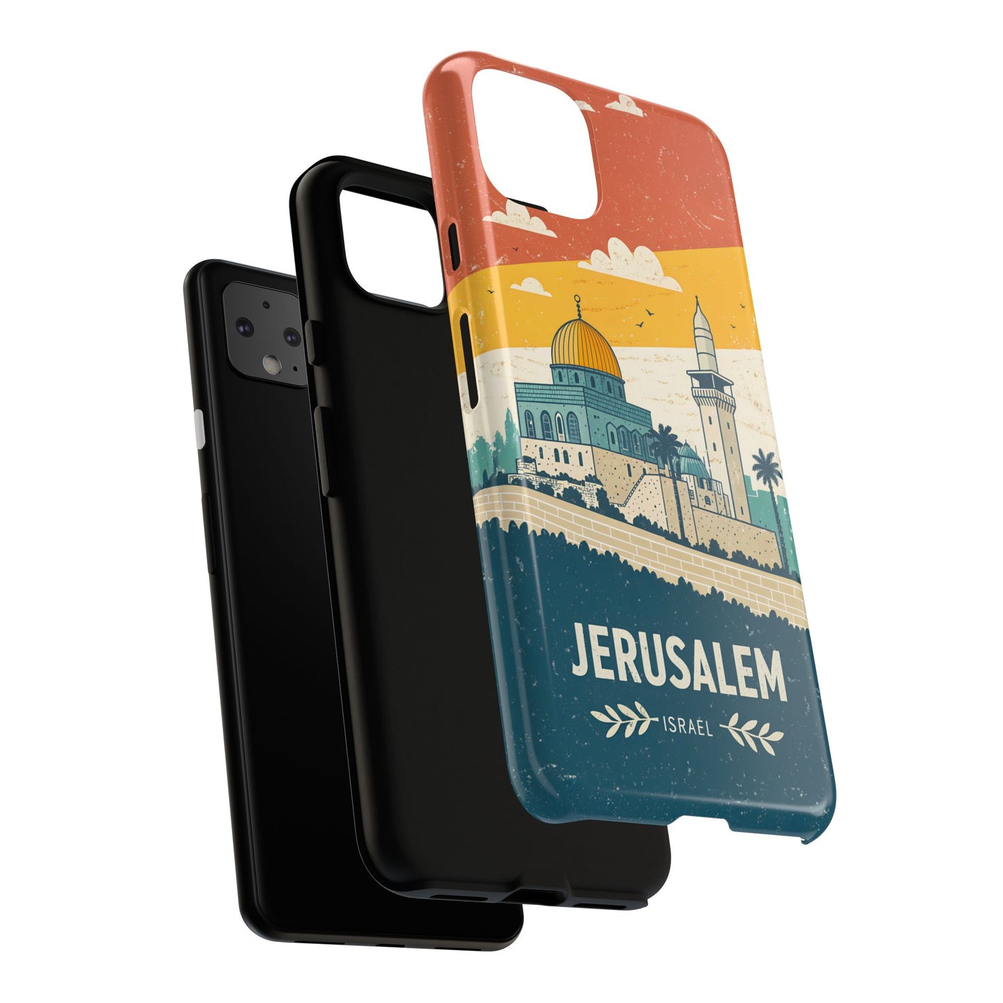 Jerusalem Retro Skyline – Israel Mobildeksel