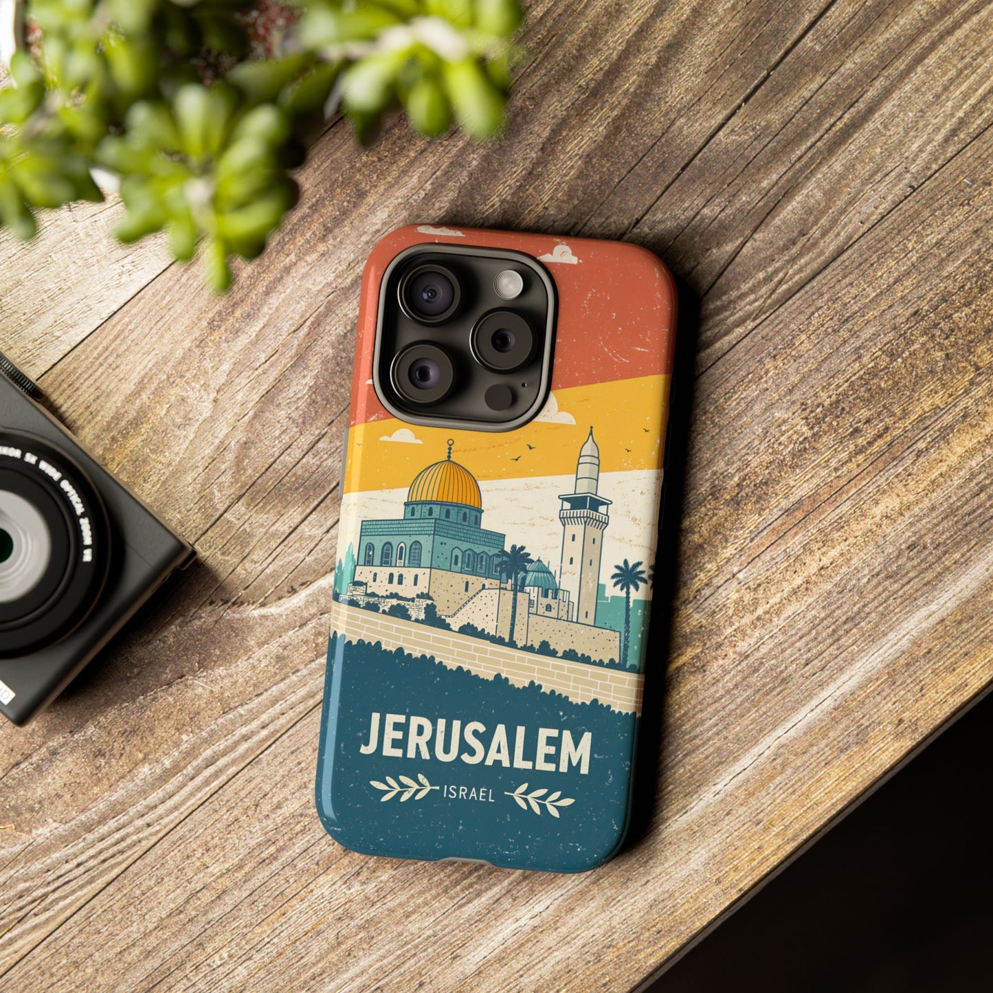 Jerusalem Retro Skyline – Israel Mobildeksel