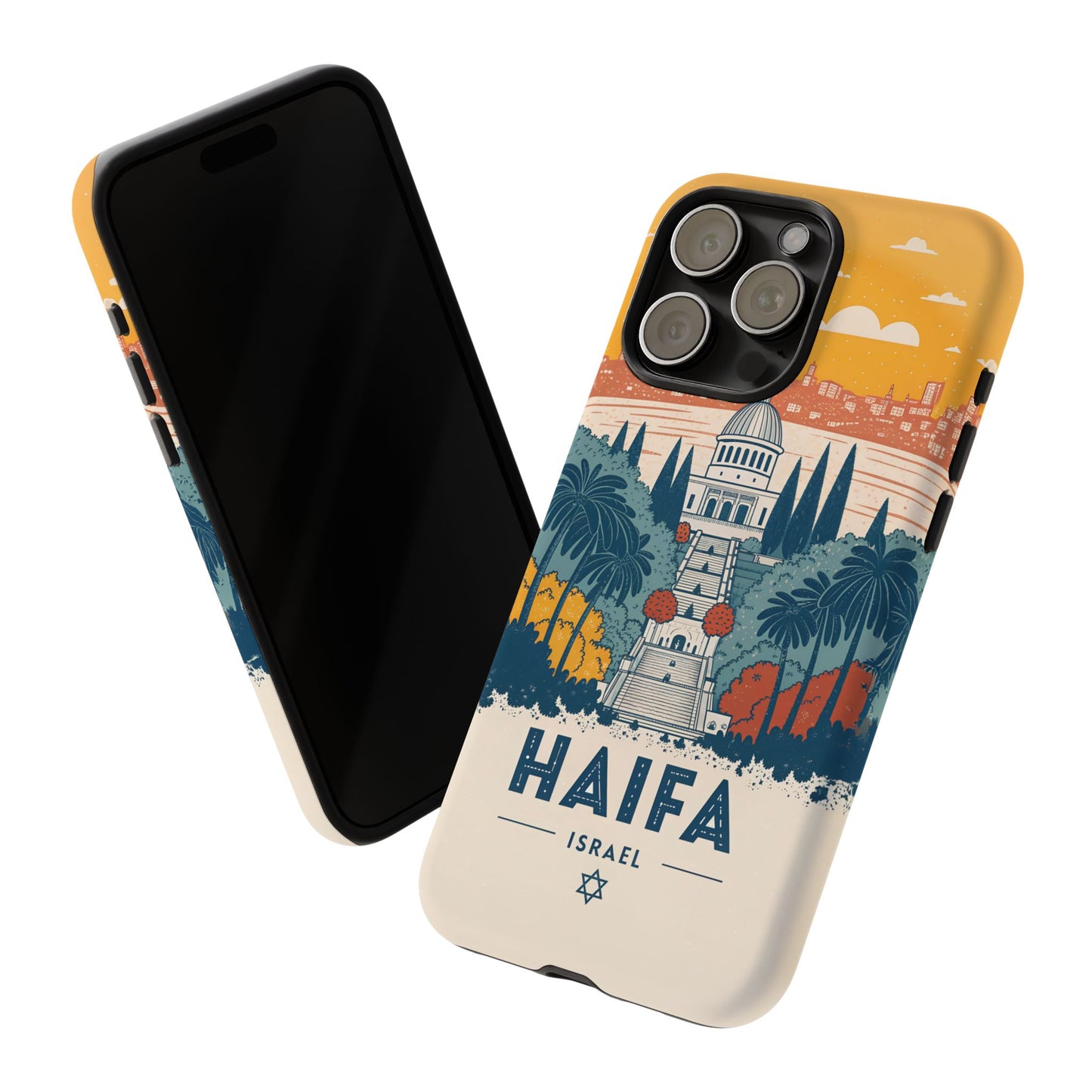 Haifa – Retro Hage og Skyline Mobildeksel