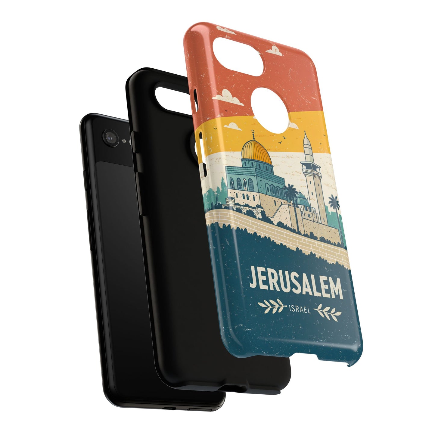 Jerusalem Retro Skyline – Israel Mobildeksel