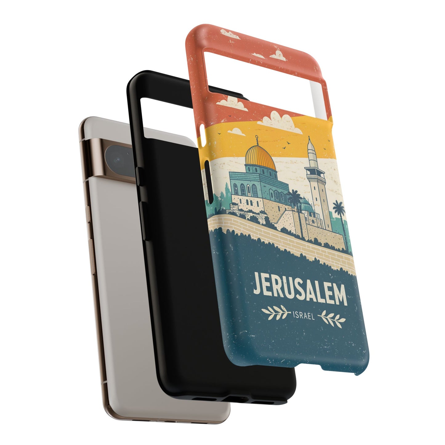 Jerusalem Retro Skyline – Israel Mobildeksel