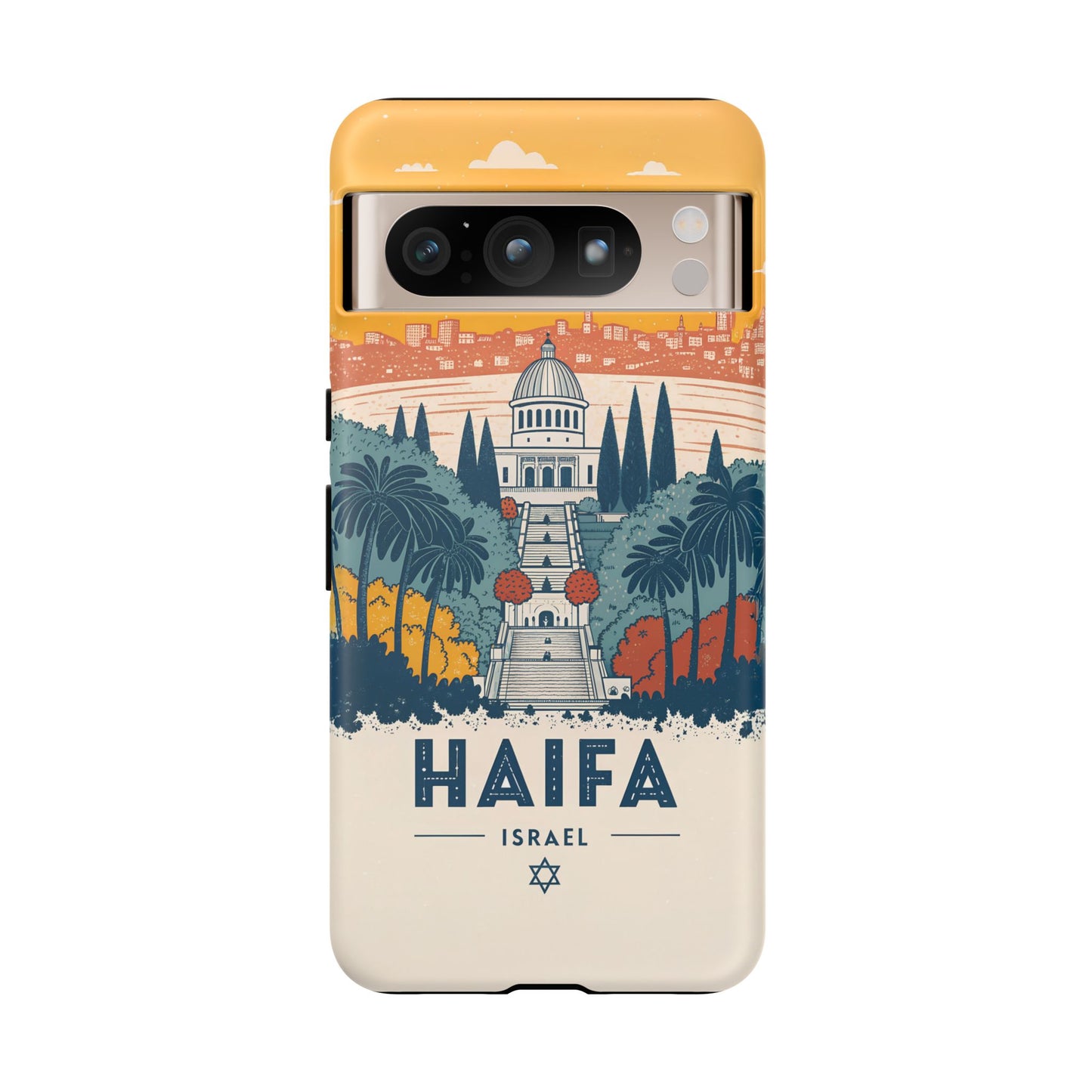 Haifa – Retro Hage og Skyline Mobildeksel