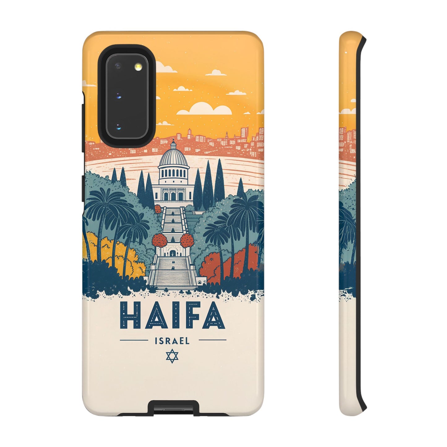 Haifa – Retro Hage og Skyline Mobildeksel