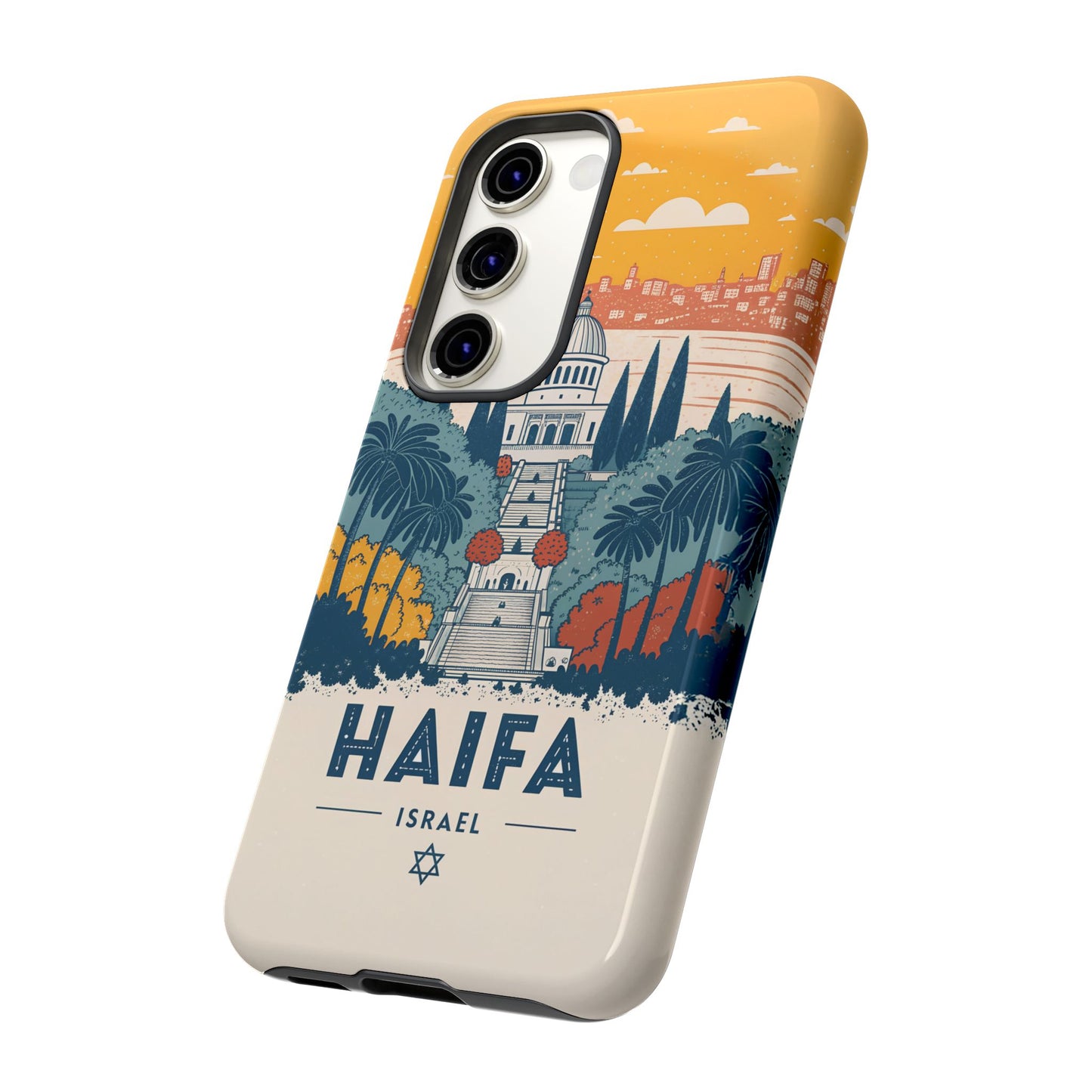 Haifa – Retro Hage og Skyline Mobildeksel