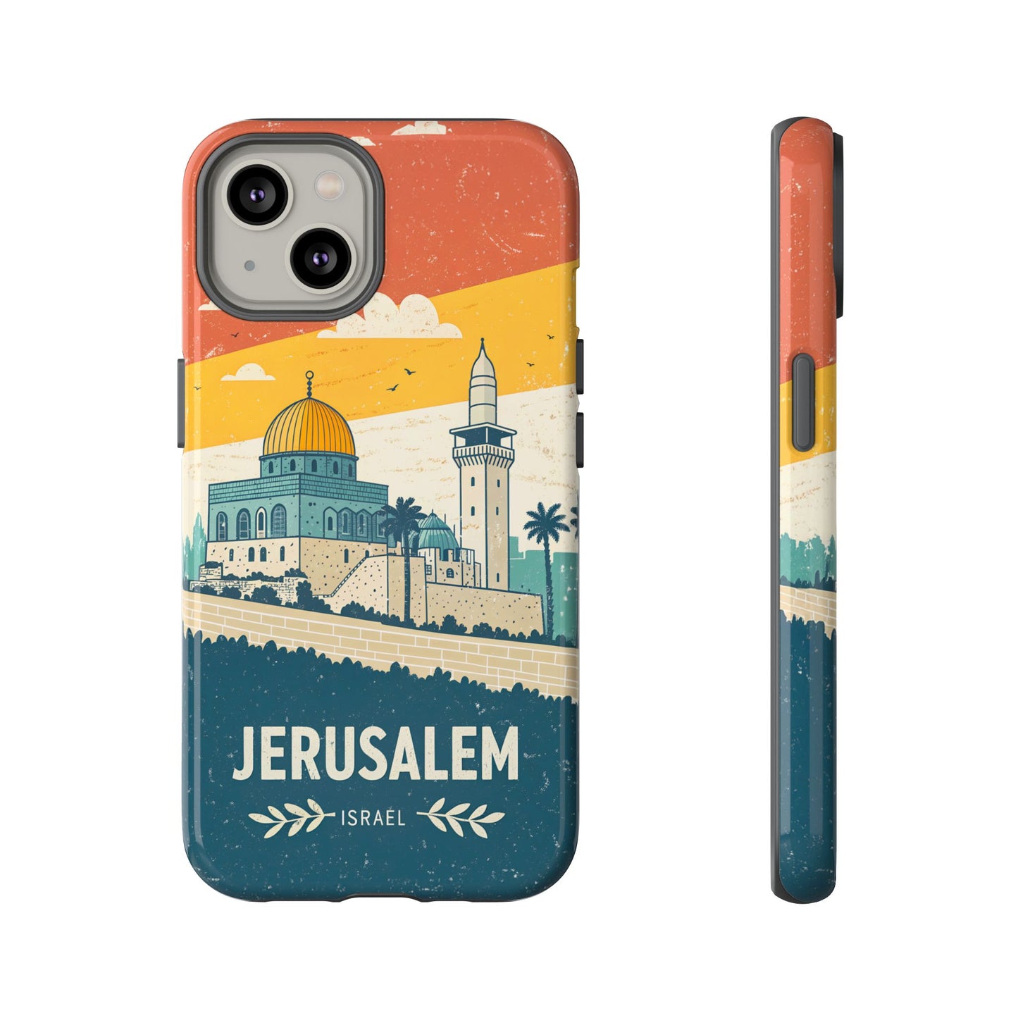 Jerusalem Retro Skyline – Israel Mobildeksel