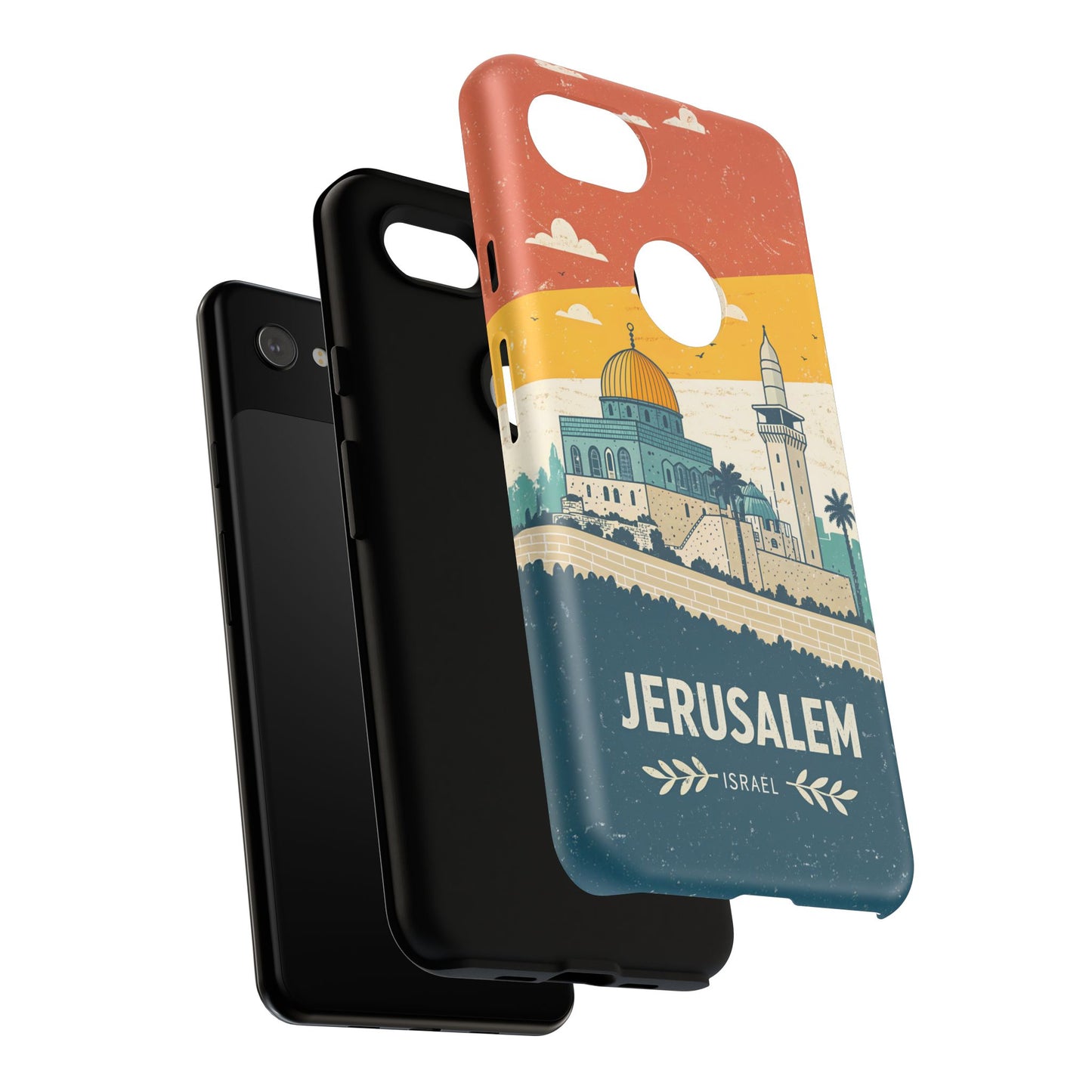 Jerusalem Retro Skyline – Israel Mobildeksel