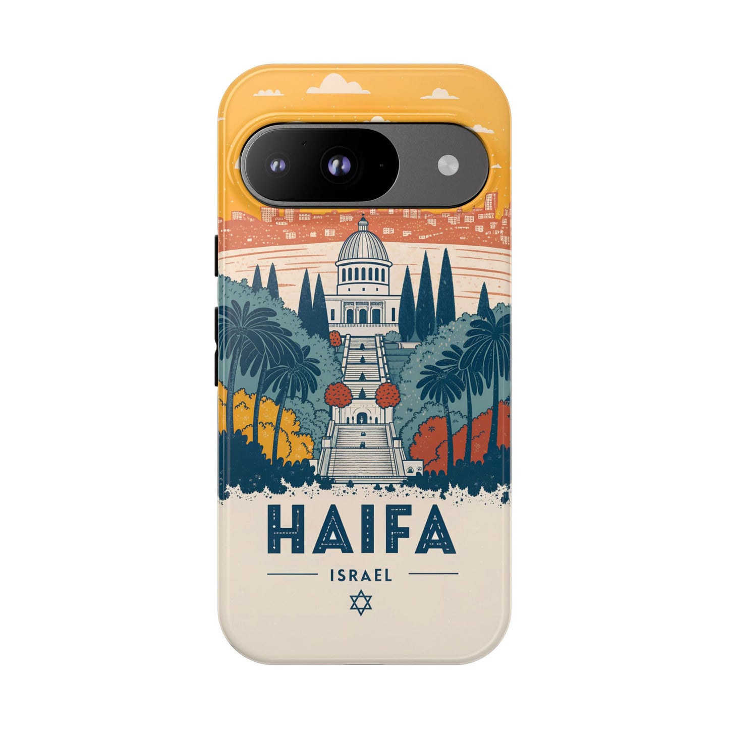 Haifa – Retro Hage og Skyline Mobildeksel