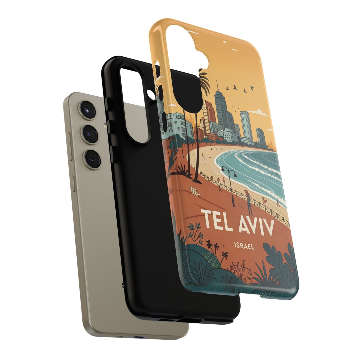 Tel Aviv Retro Strandlinje – Mobildeksel
