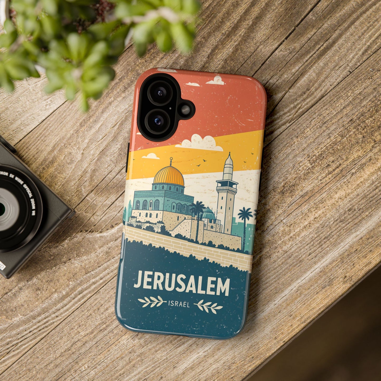 Jerusalem Retro Skyline – Israel Mobildeksel