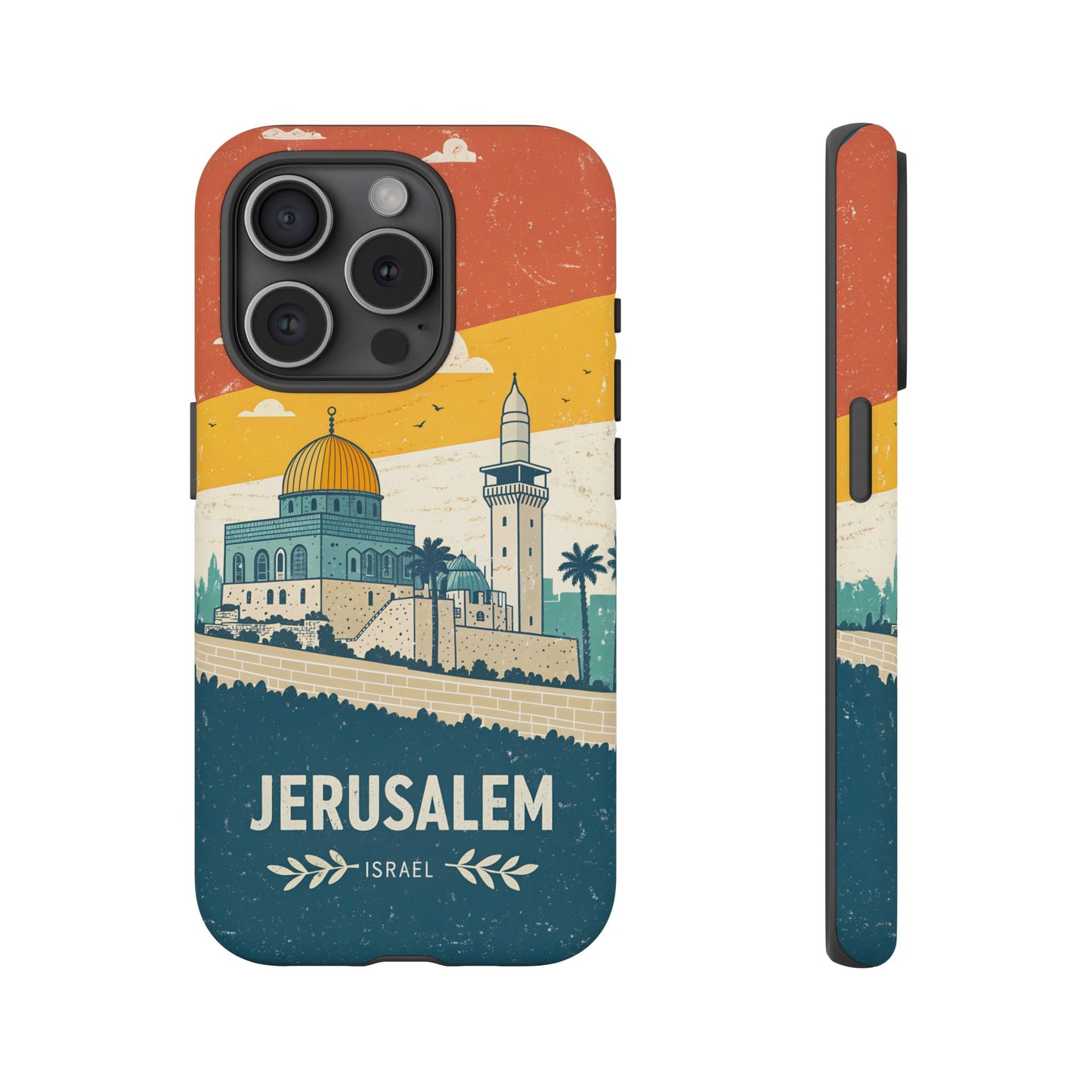 Jerusalem Retro Skyline – Israel Mobildeksel