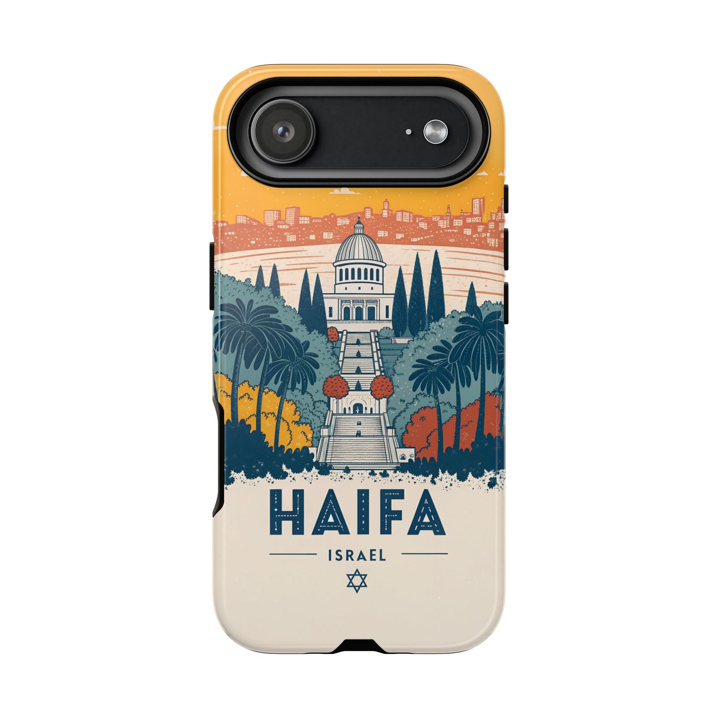 Haifa – Retro Hage og Skyline Mobildeksel