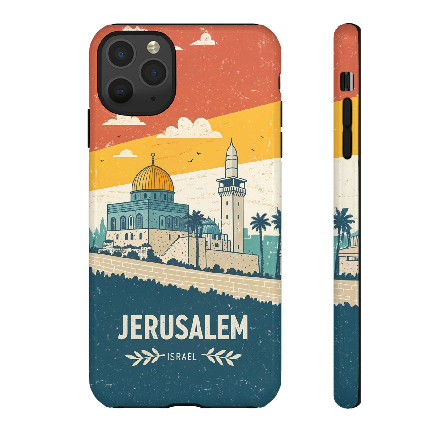 Jerusalem Retro Skyline – Israel Mobildeksel