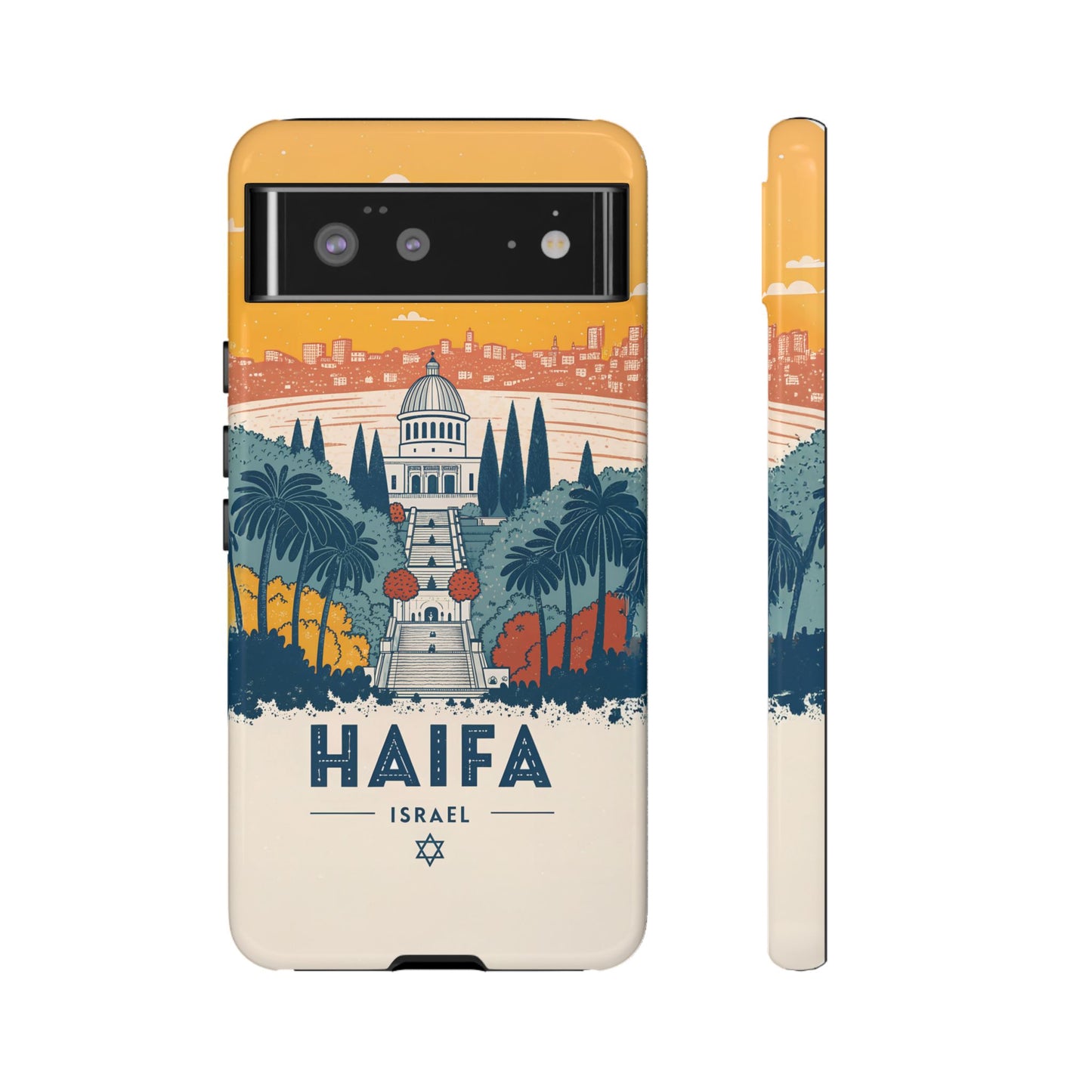 Haifa – Retro Hage og Skyline Mobildeksel