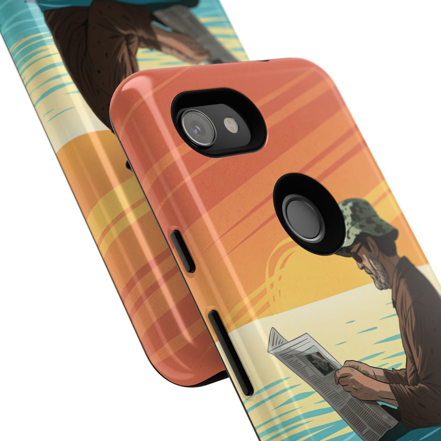 Dødehavet – Solnedgang og Flytende Mann Mobildeksel