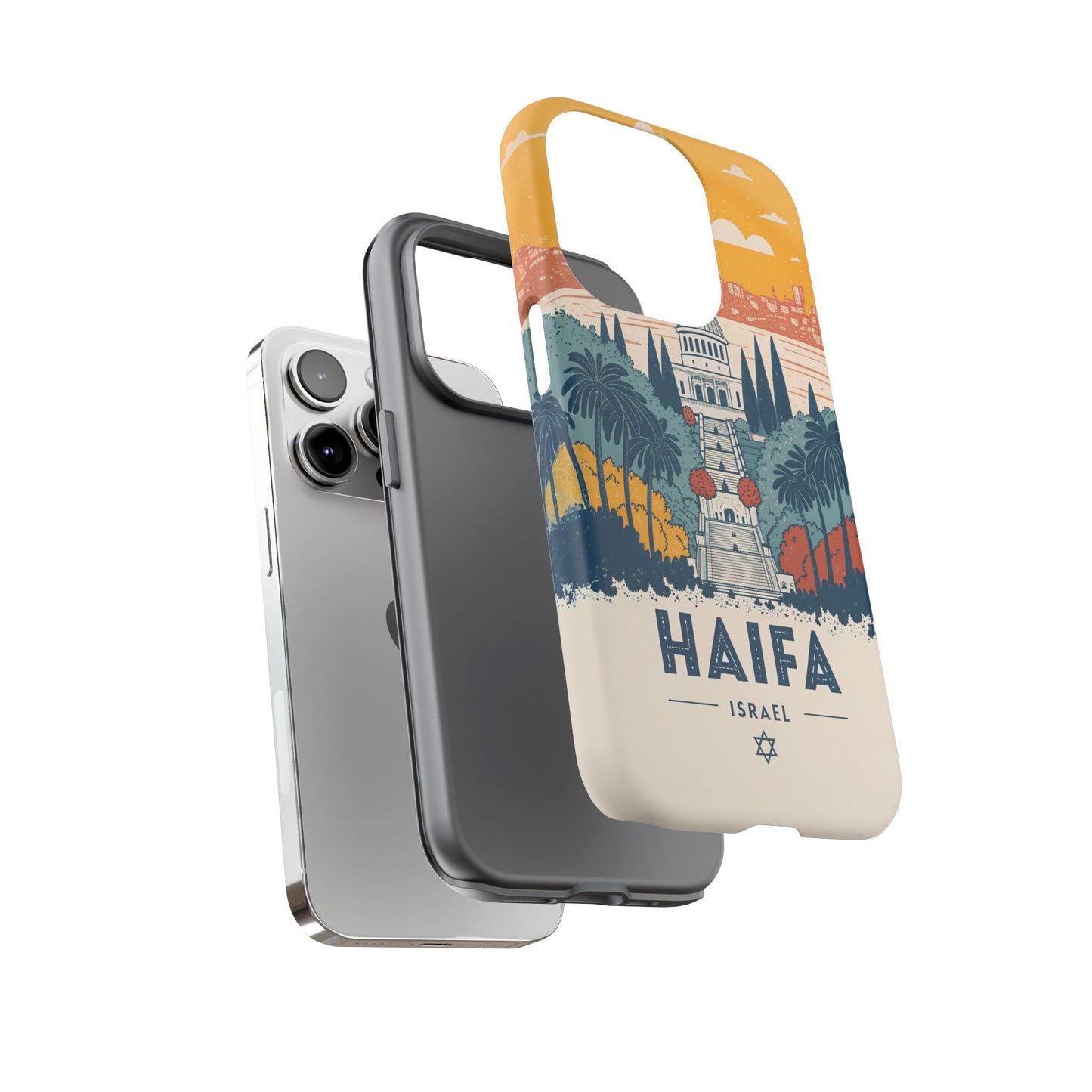 Haifa – Retro Hage og Skyline Mobildeksel