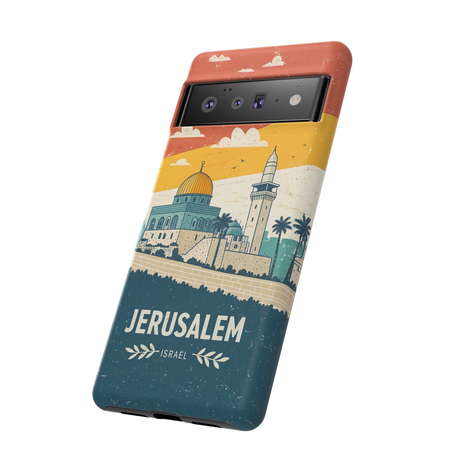Jerusalem Retro Skyline – Israel Mobildeksel