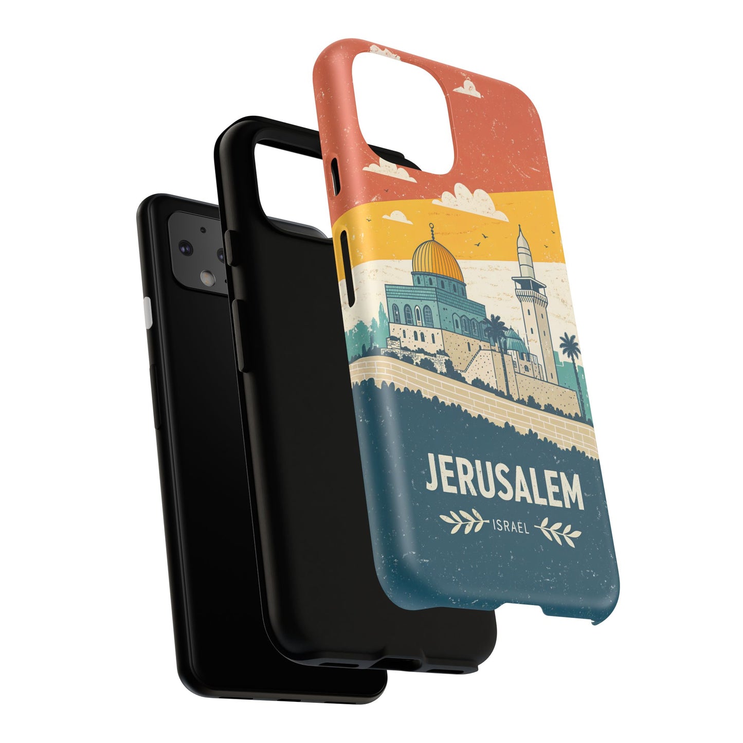 Jerusalem Retro Skyline – Israel Mobildeksel