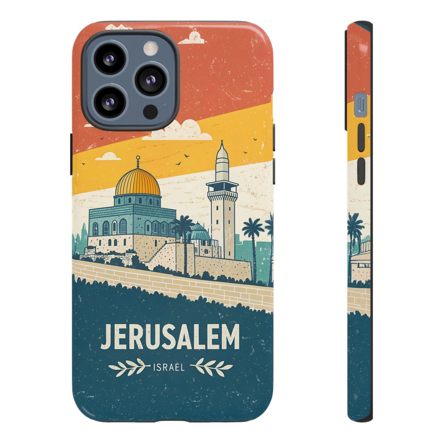 Jerusalem Retro Skyline – Israel Mobildeksel