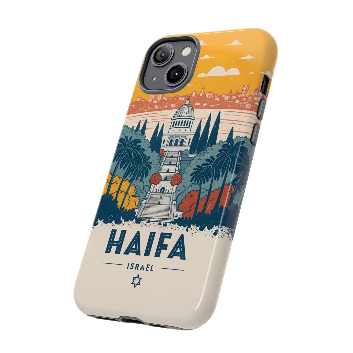 Haifa – Retro Hage og Skyline Mobildeksel