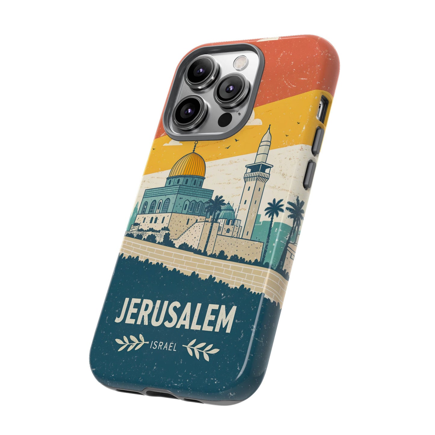 Jerusalem Retro Skyline – Israel Mobildeksel