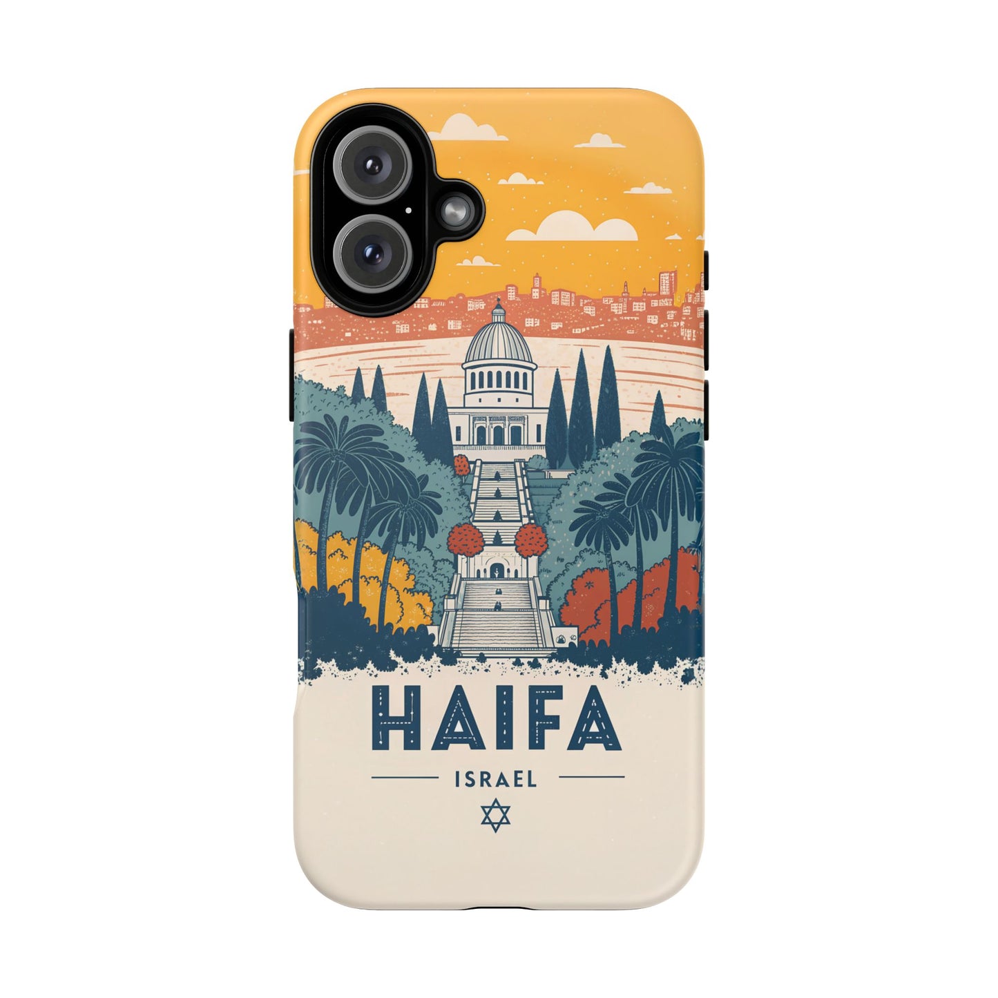 Haifa – Retro Hage og Skyline Mobildeksel