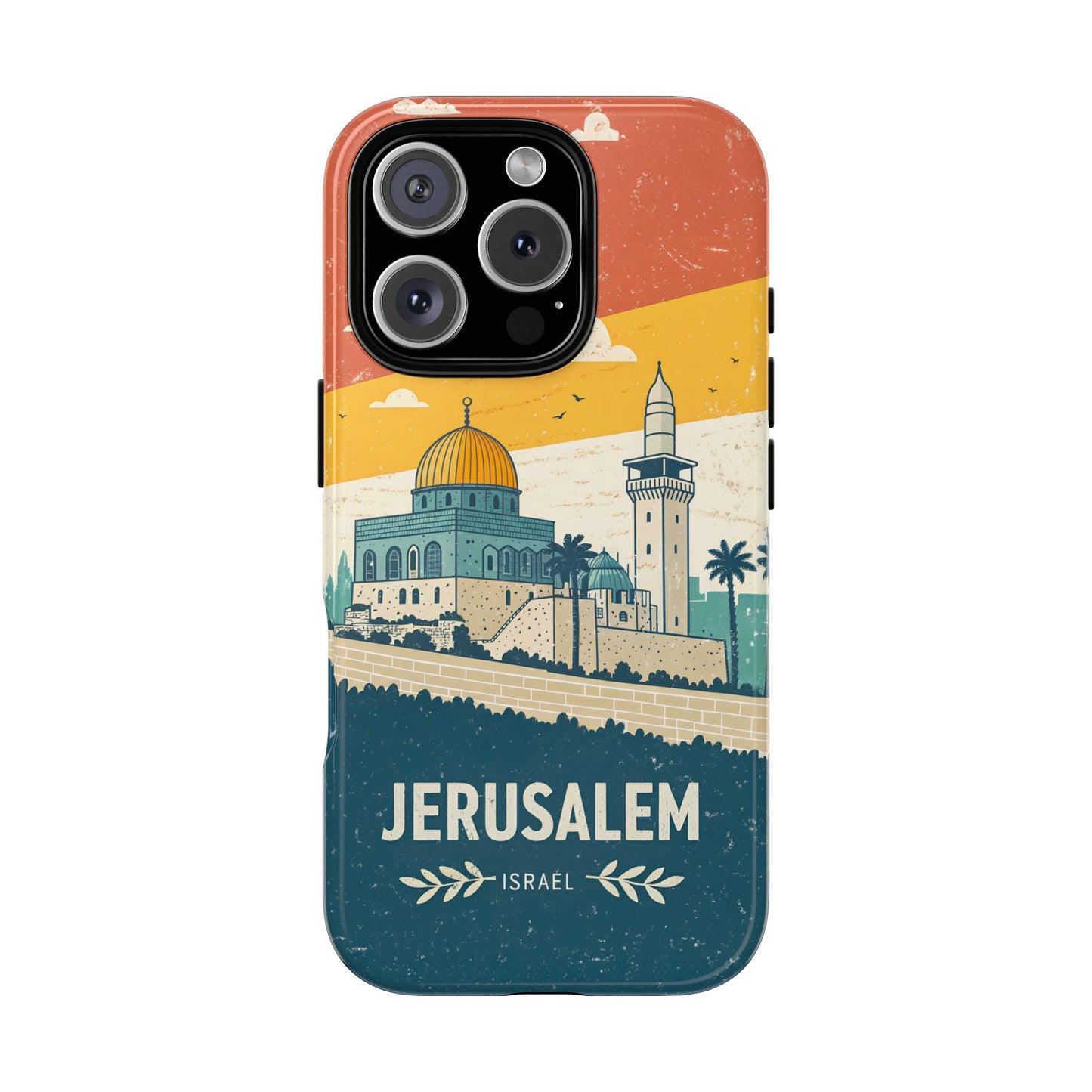 Jerusalem Retro Skyline – Israel Mobildeksel