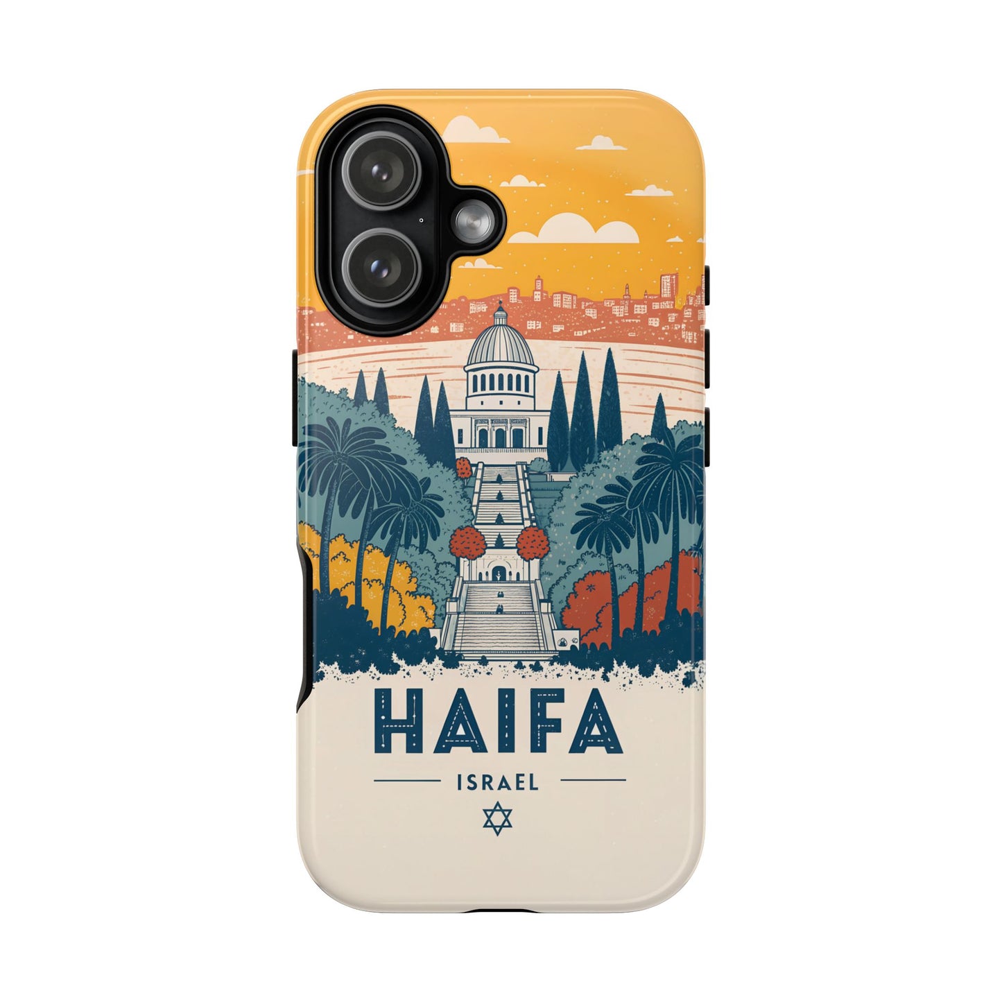 Haifa – Retro Hage og Skyline Mobildeksel